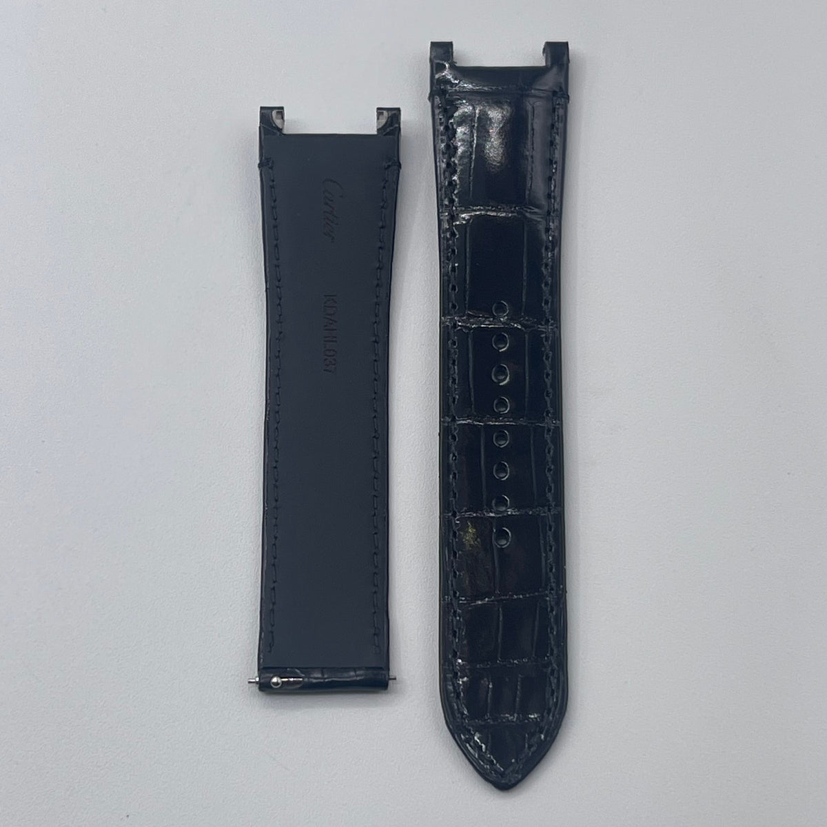 Cartier Pasha 41 cinturino orologio pelle alligatore nero black KDAHL037 21/18mm
