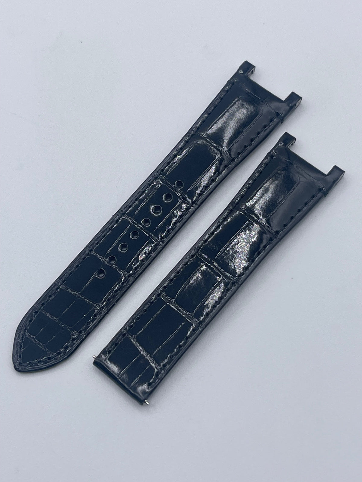 Cartier Pasha 41 cinturino orologio pelle alligatore nero black KDAHL037 21/18mm
