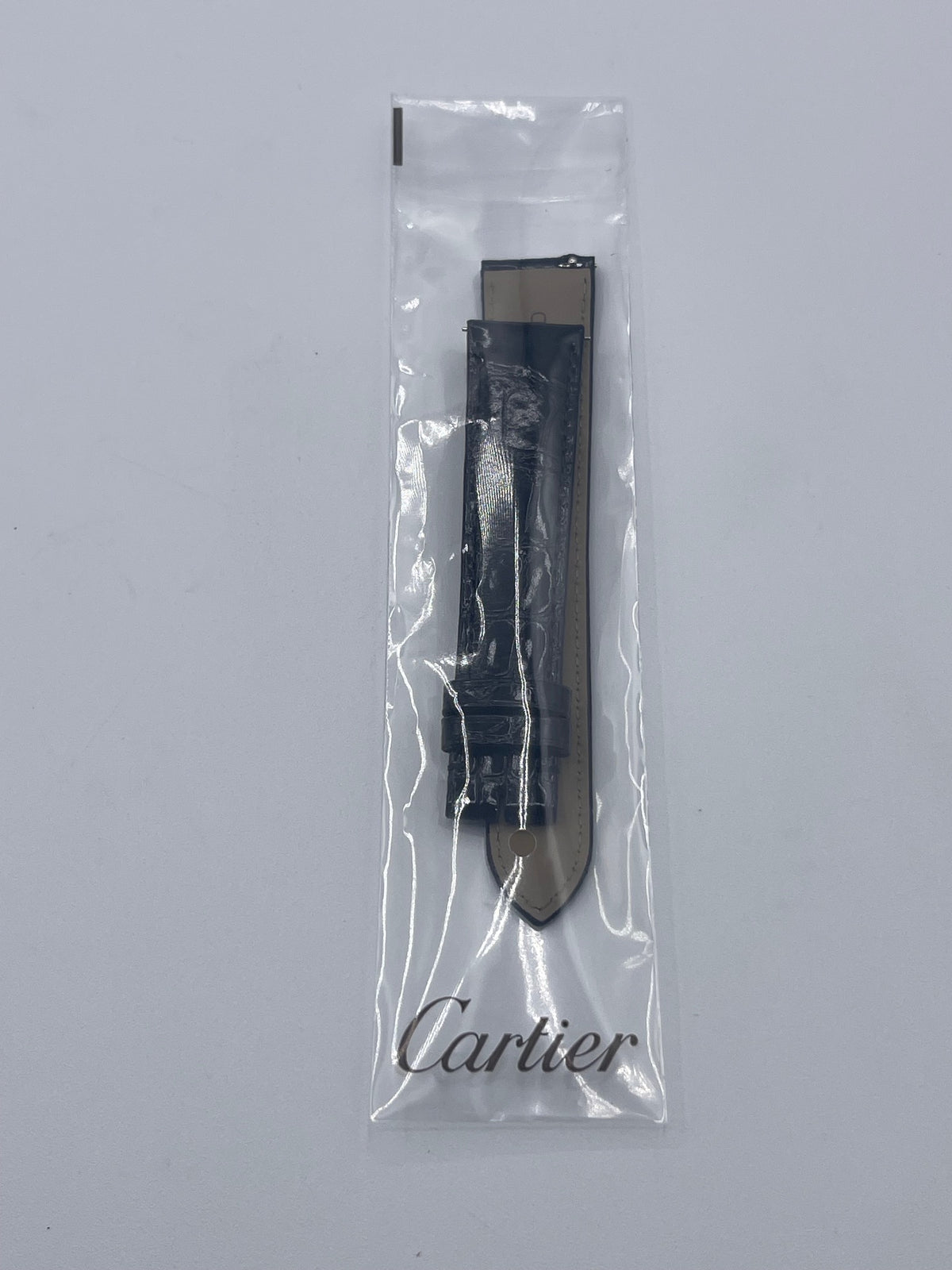Cartier Tank GM cinturino orologio alligatore nero KD8TB037 19/16mm