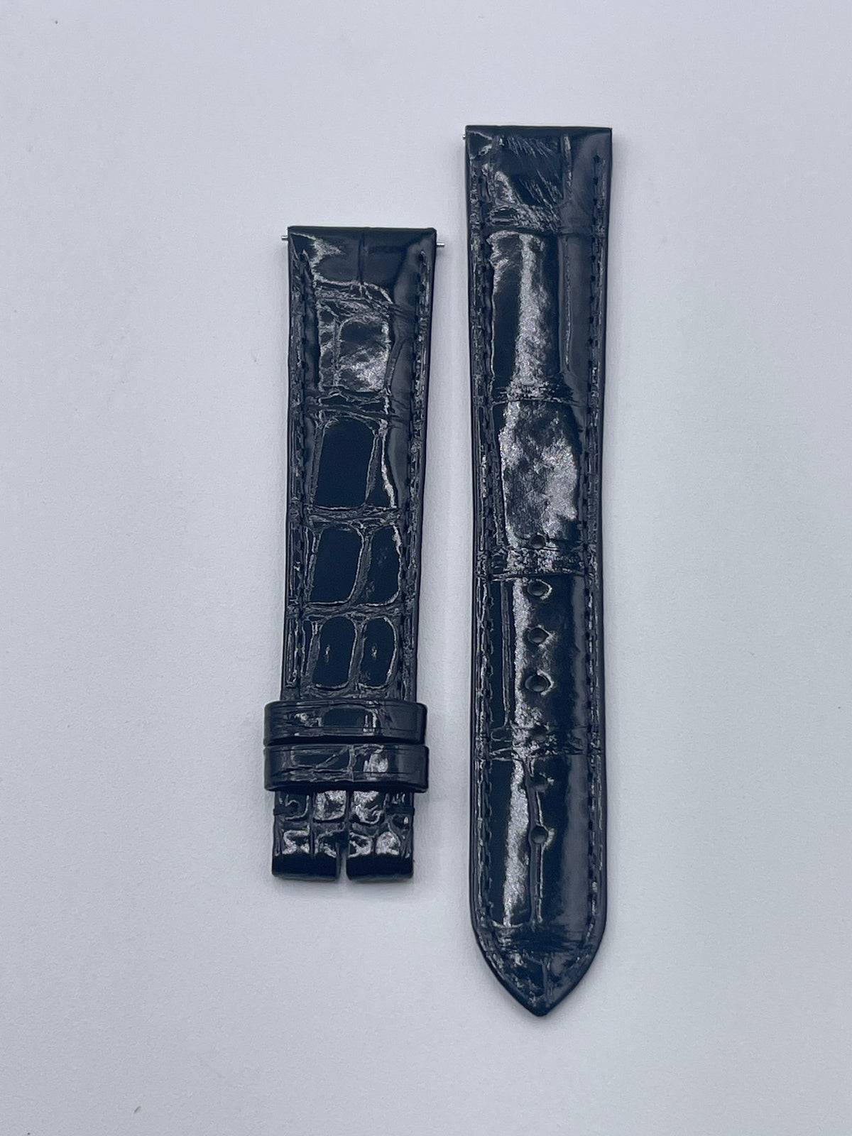 Cartier Tank GM cinturino orologio alligatore nero KD8TB037 19/16mm