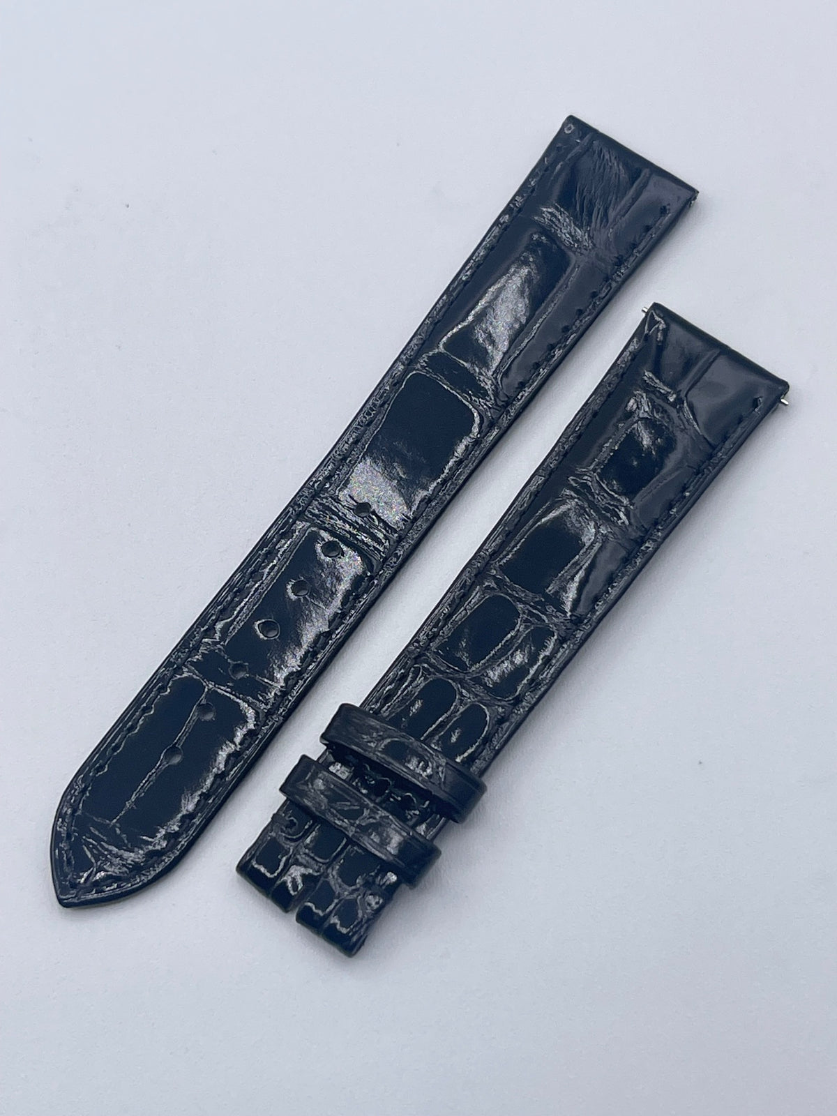 Cartier Tank GM cinturino orologio alligatore nero KD8TB037 19/16mm
