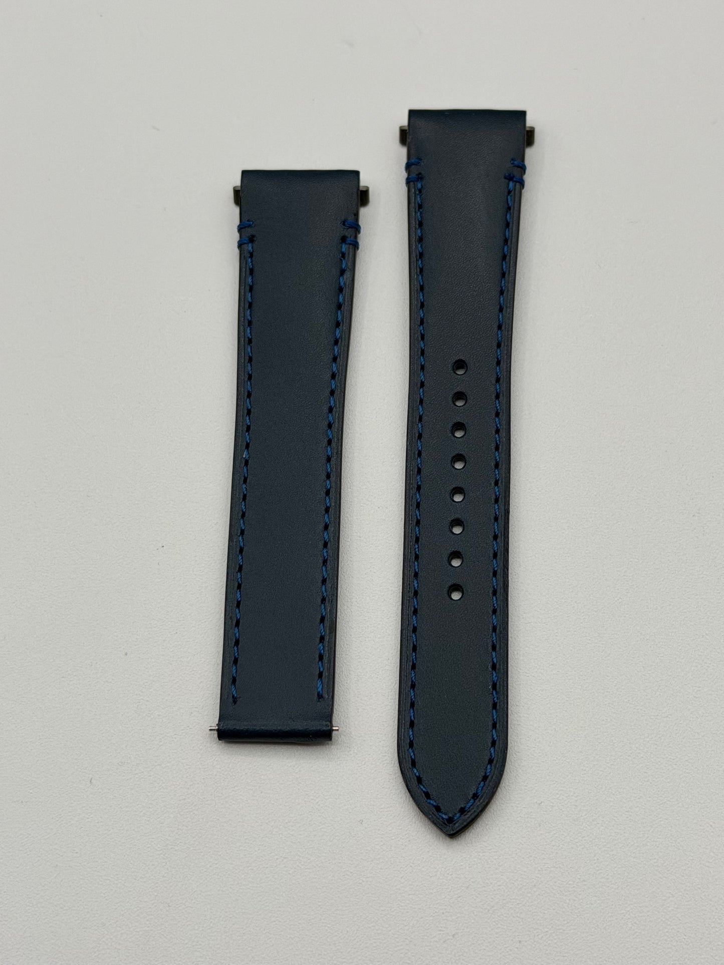 Cartier Santos cinturino orologio pelle blu vegetale blue KDATLABM 18.5/16