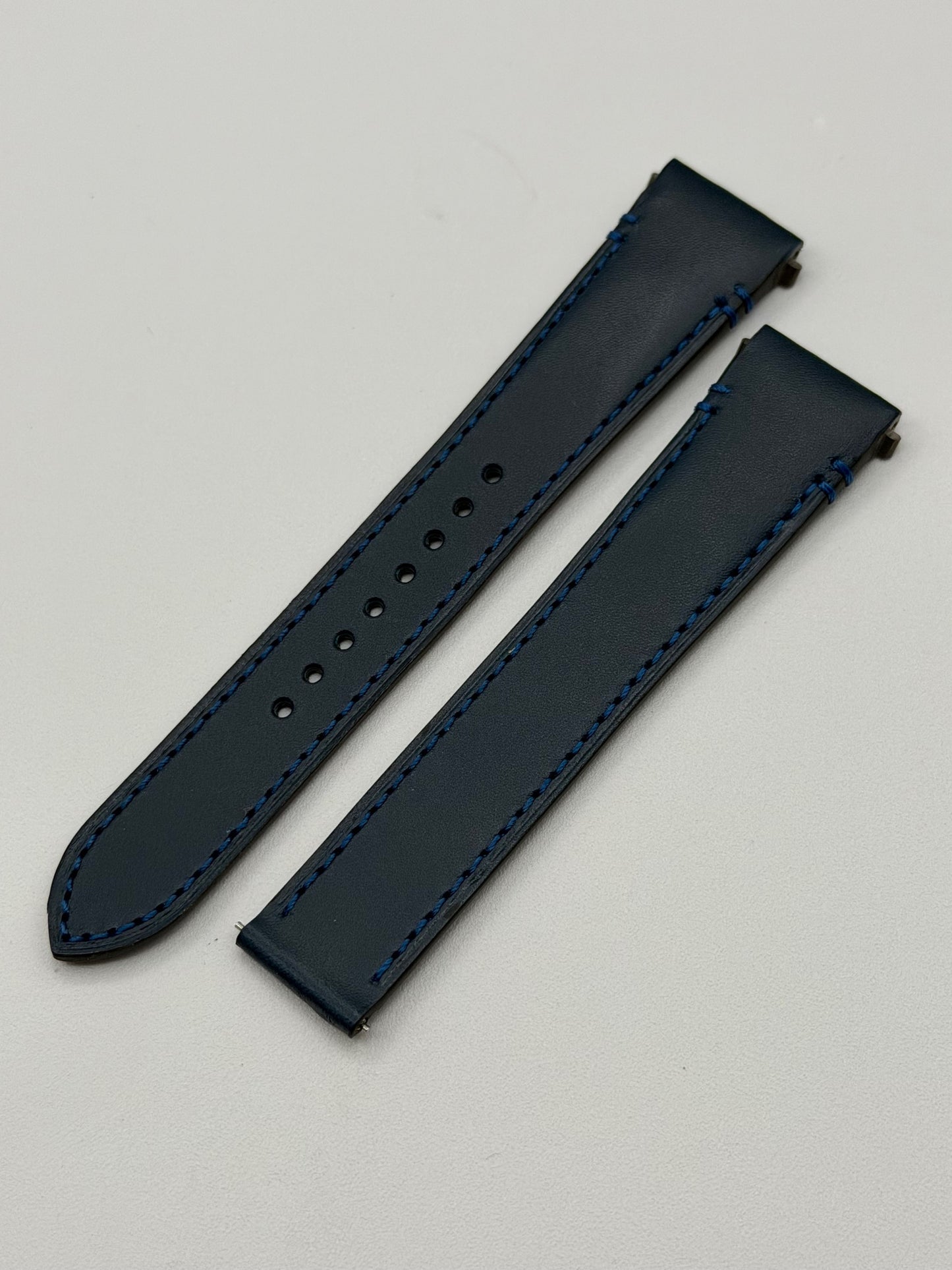 Cartier Santos cinturino orologio pelle blu vegetale blue KDATLABM 18.5/16