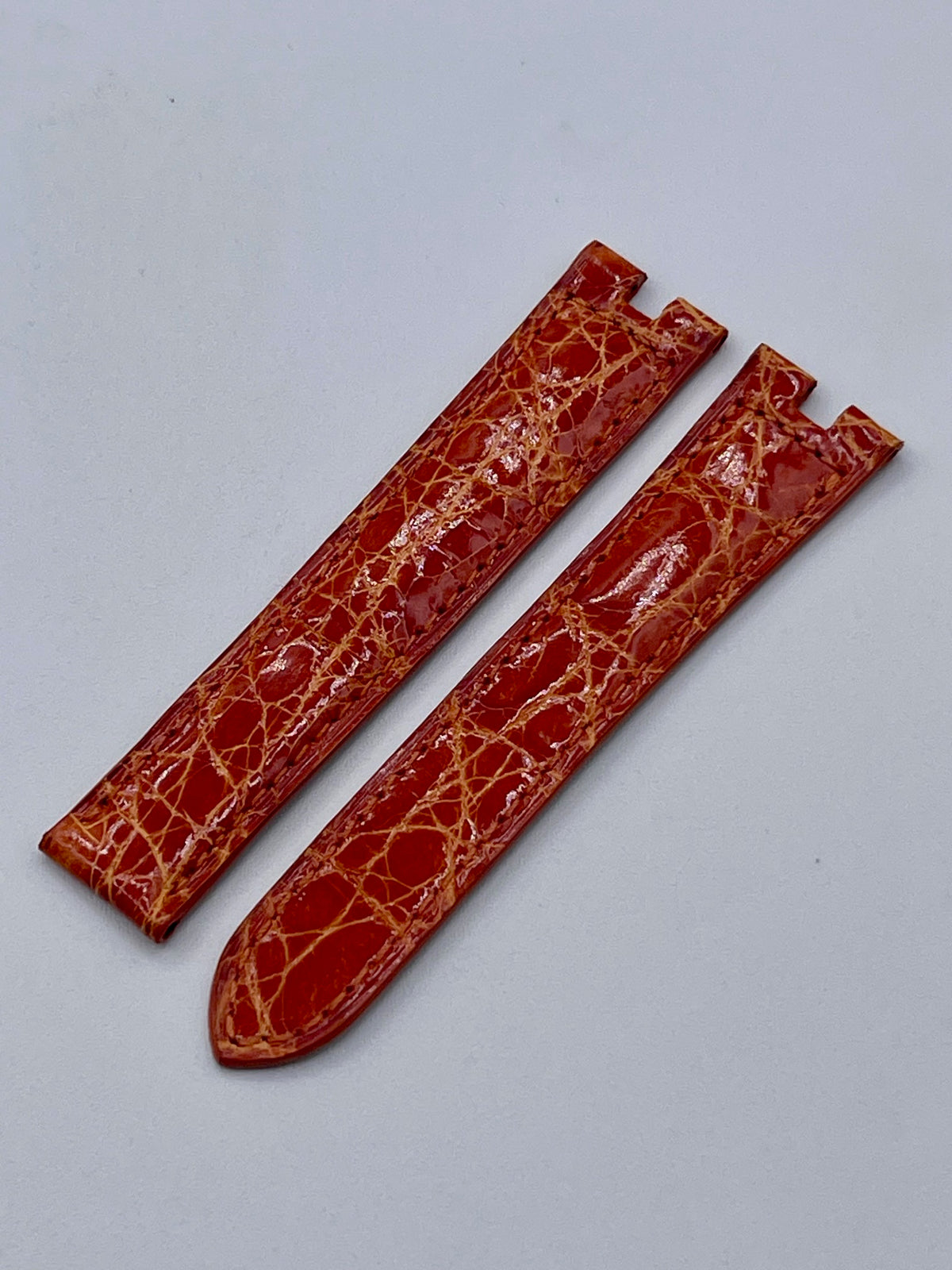 Cartier cinturino orologio pelle alligatore arancione orange KD05CF19 16/14mm