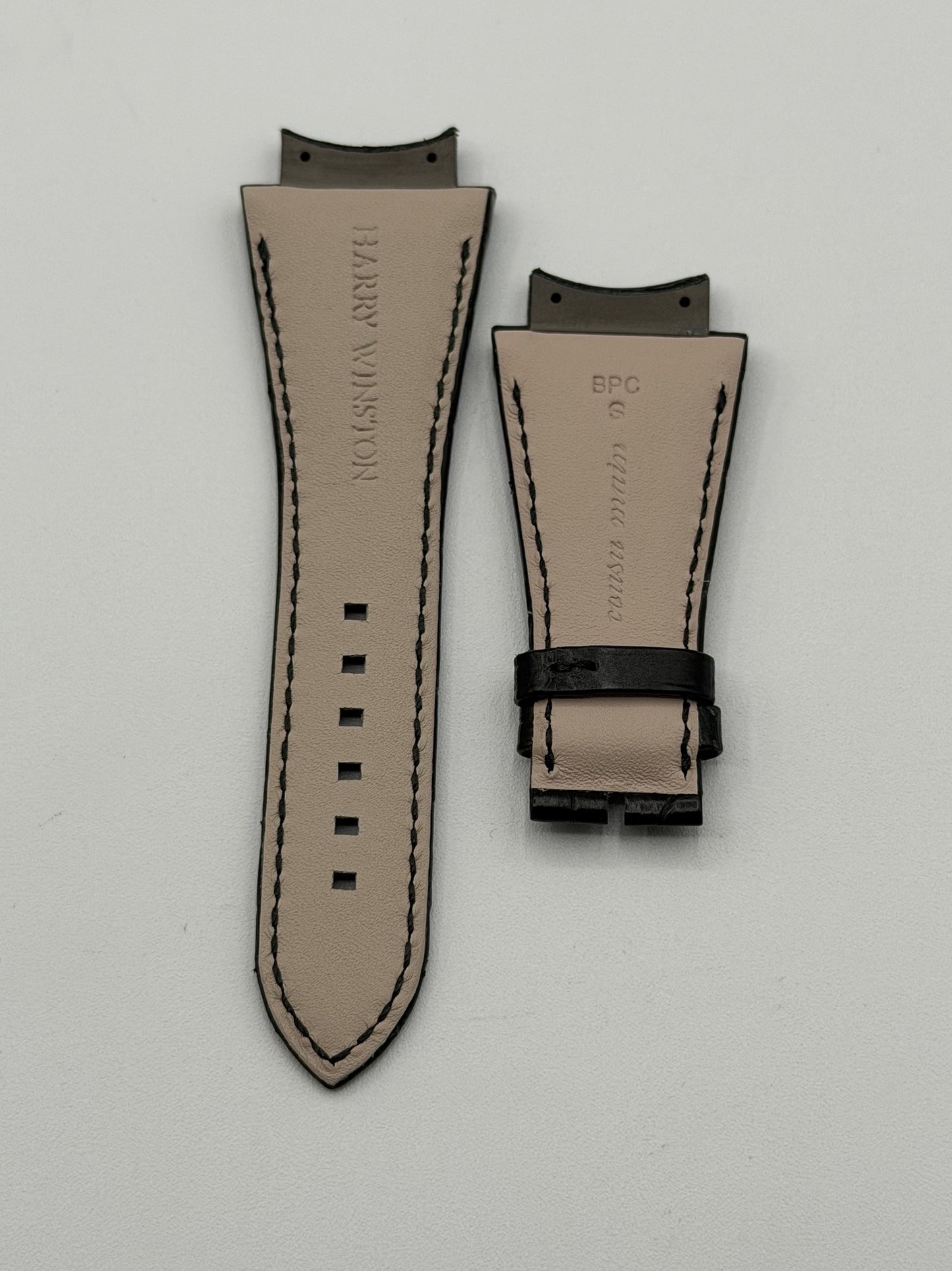 Harry Winston Ocean cinturino alligatore nero black strap 29/18mm