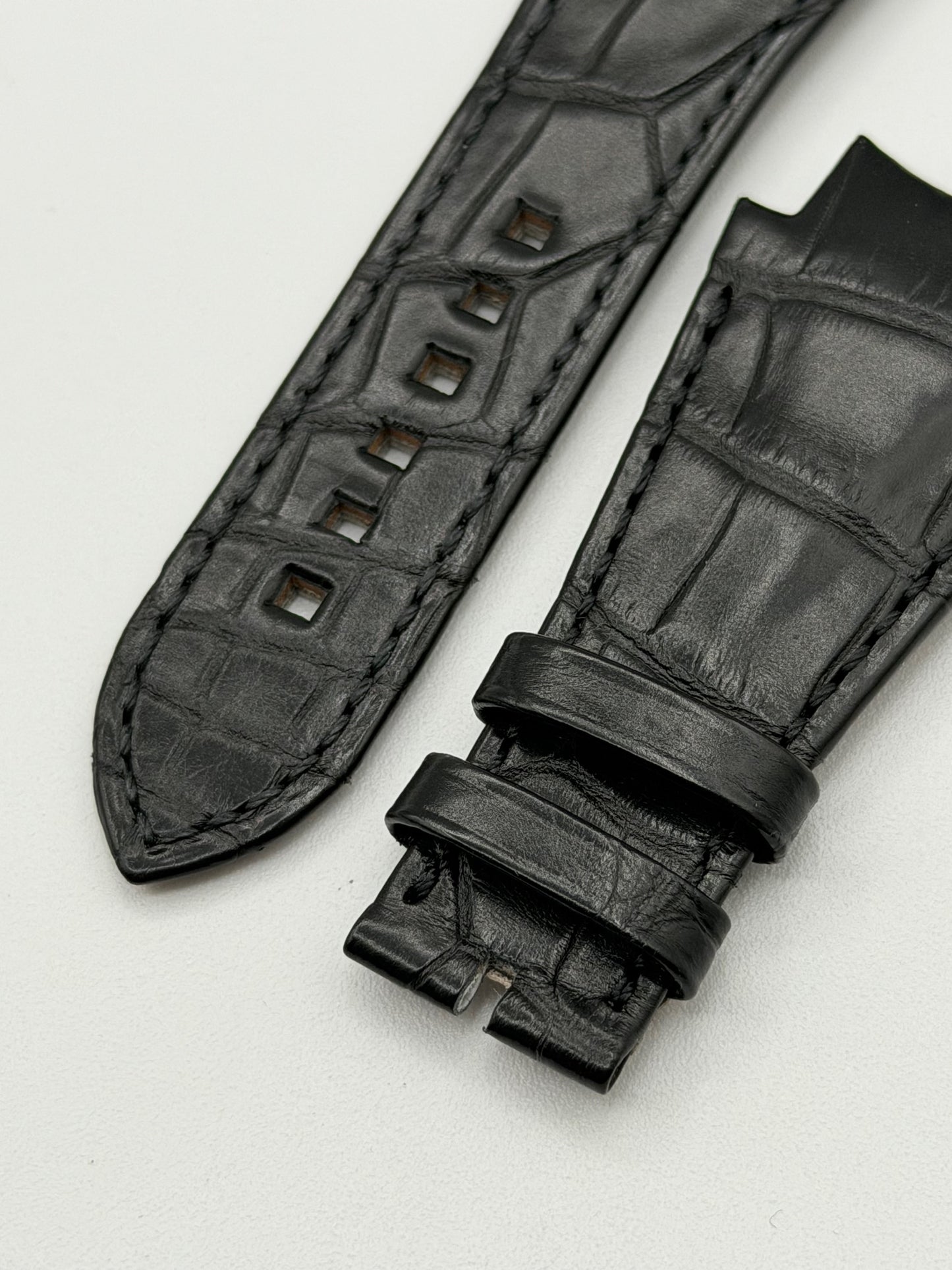 Harry Winston Ocean cinturino alligatore nero black strap 29/18mm