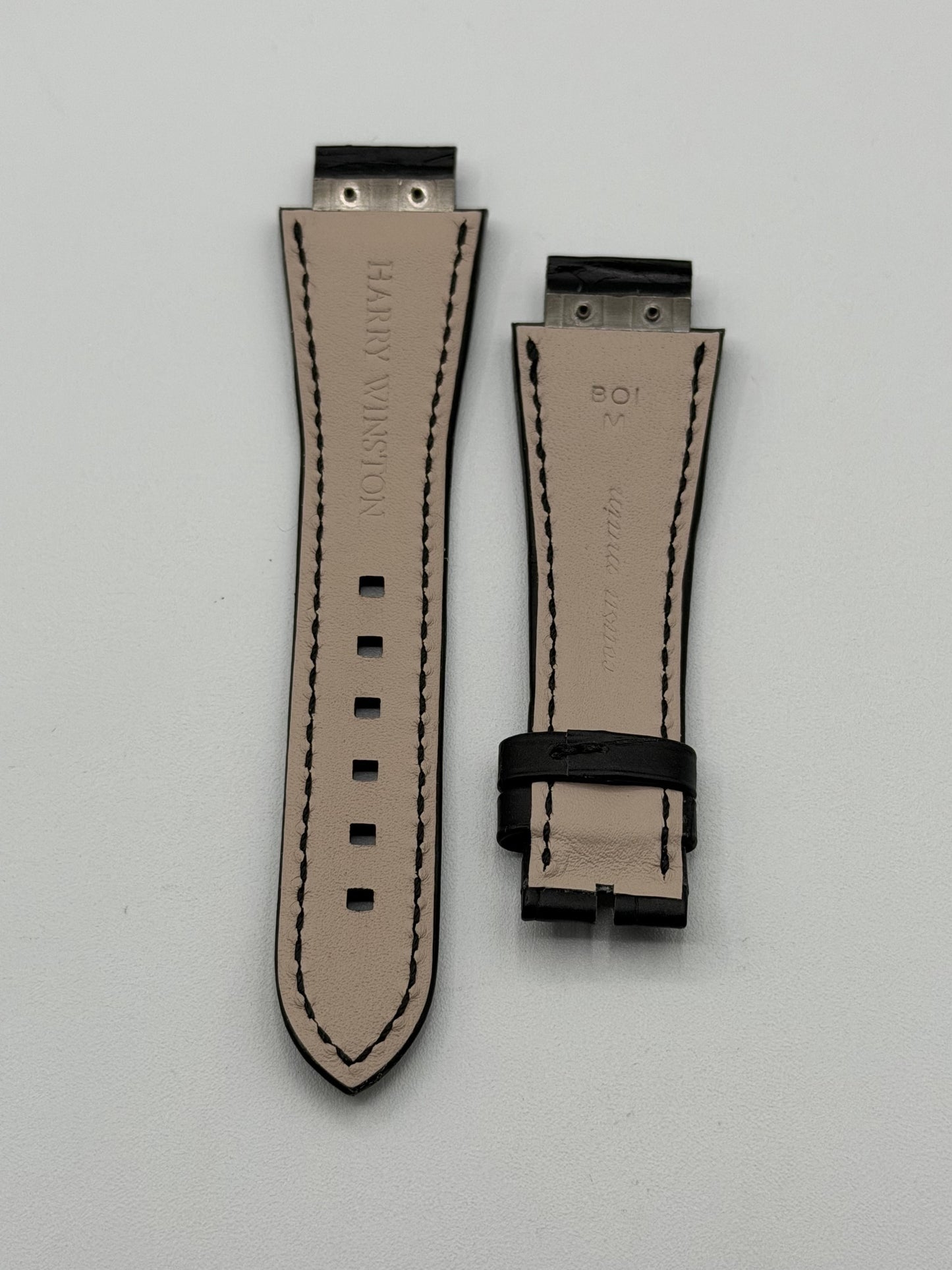 Harry Winston Ocean cinturino alligatore nero black strap 23.5(16)/16mm
