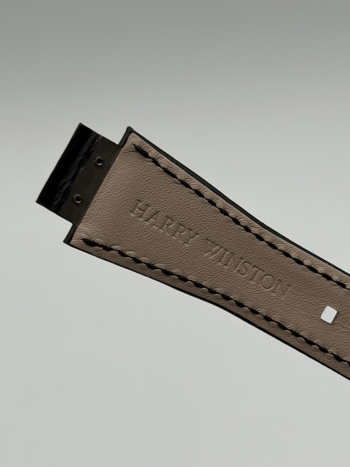 Harry Winston Ocean cinturino alligatore nero black strap 23.5(16)/16mm
