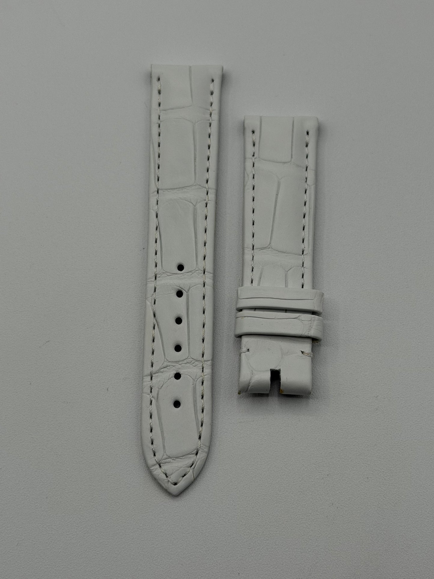 Chopard Happy Sport cinturino alligatore watch strap bianco white 18/16mm
