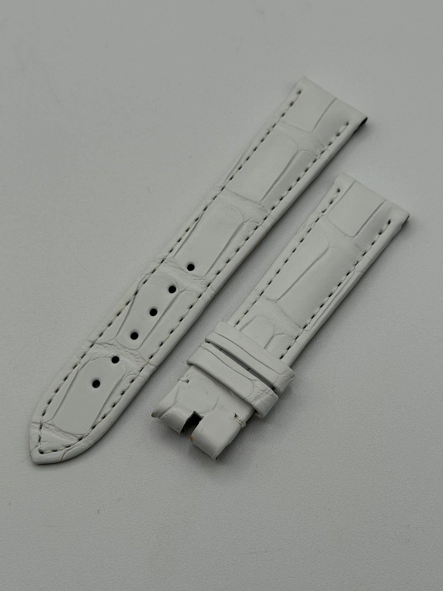 Chopard Happy Sport cinturino alligatore watch strap bianco white 18/16mm
