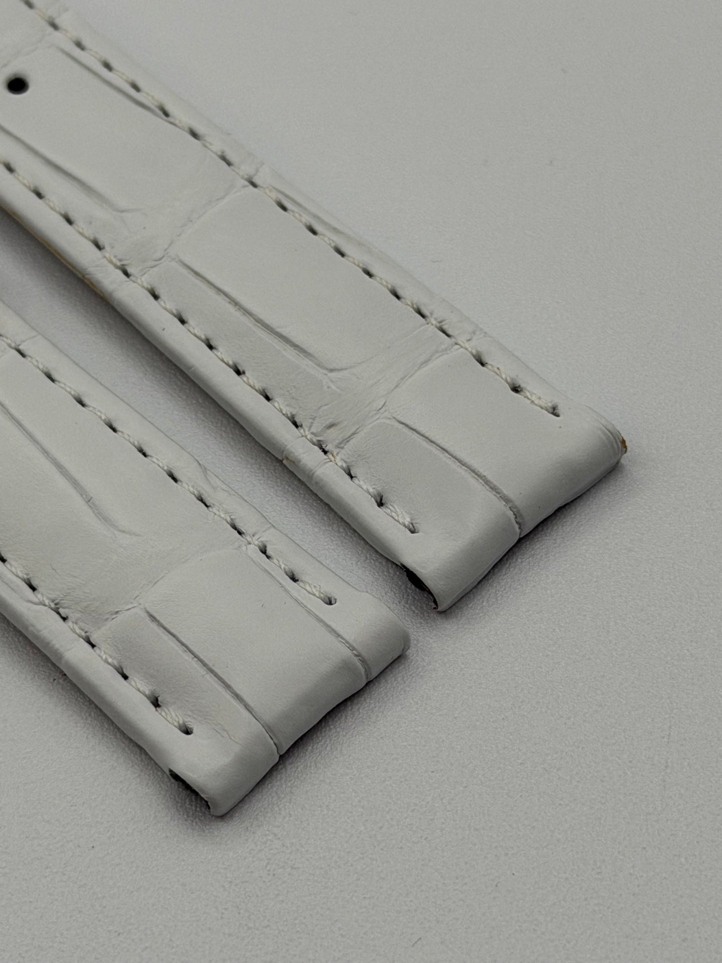 Chopard Happy Sport cinturino alligatore watch strap bianco white 18/16mm
