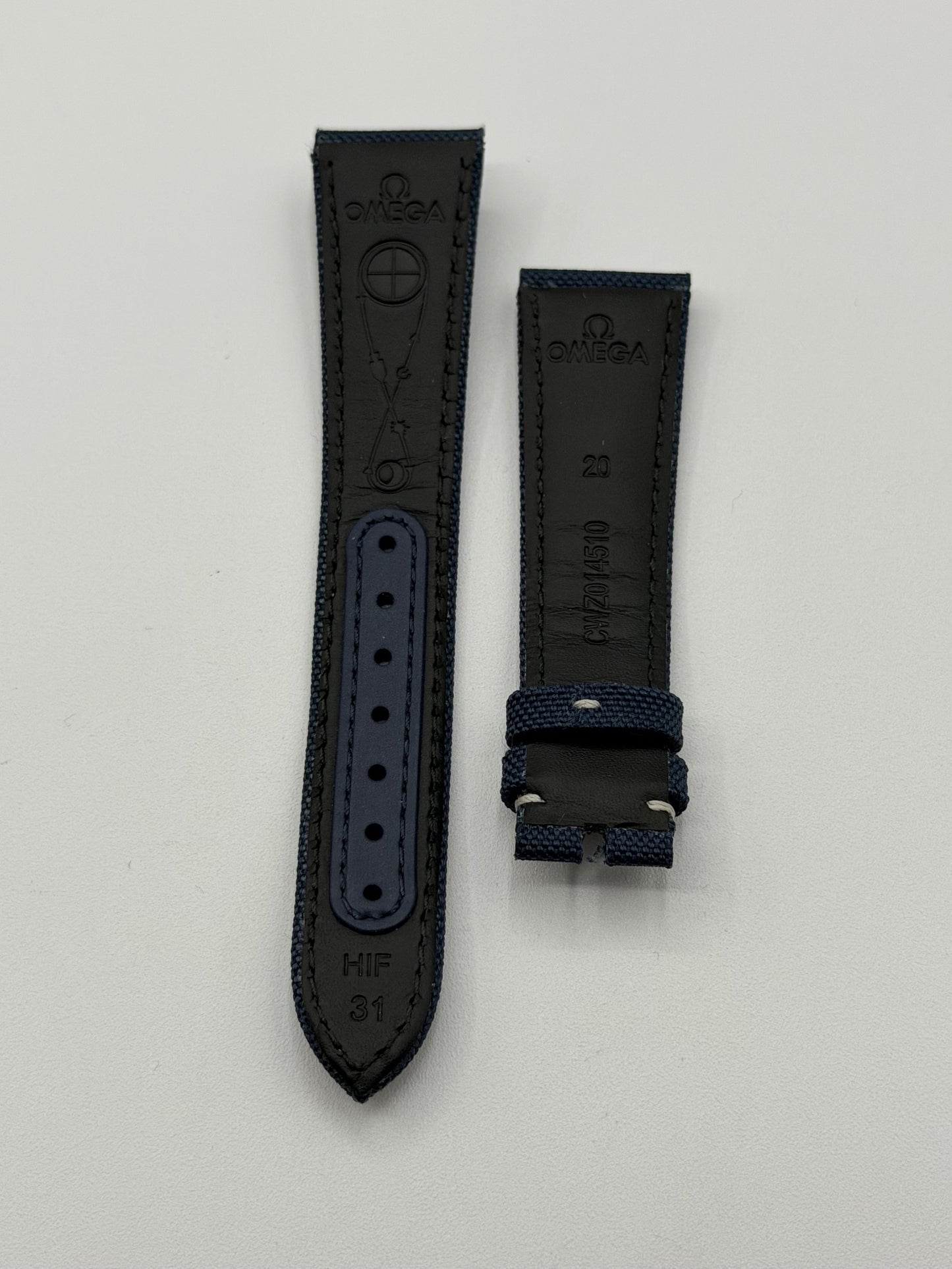 Omega Speedmaster "Snoopy" cinturino tessuto blu fabric strap 20/16 mm