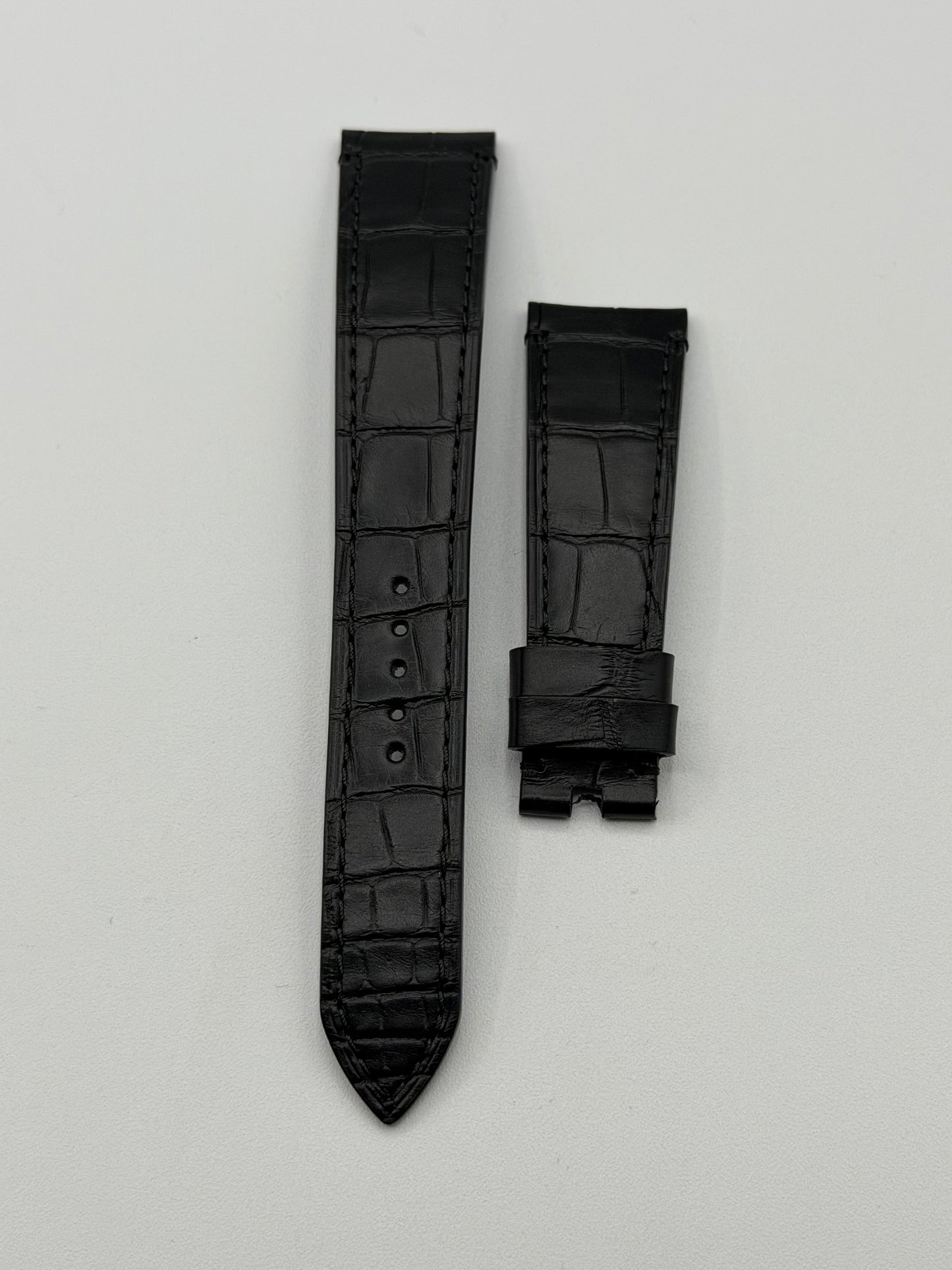 Rolex 1908 cinturino orologio alligatore nero black alligator strap 20/16mm