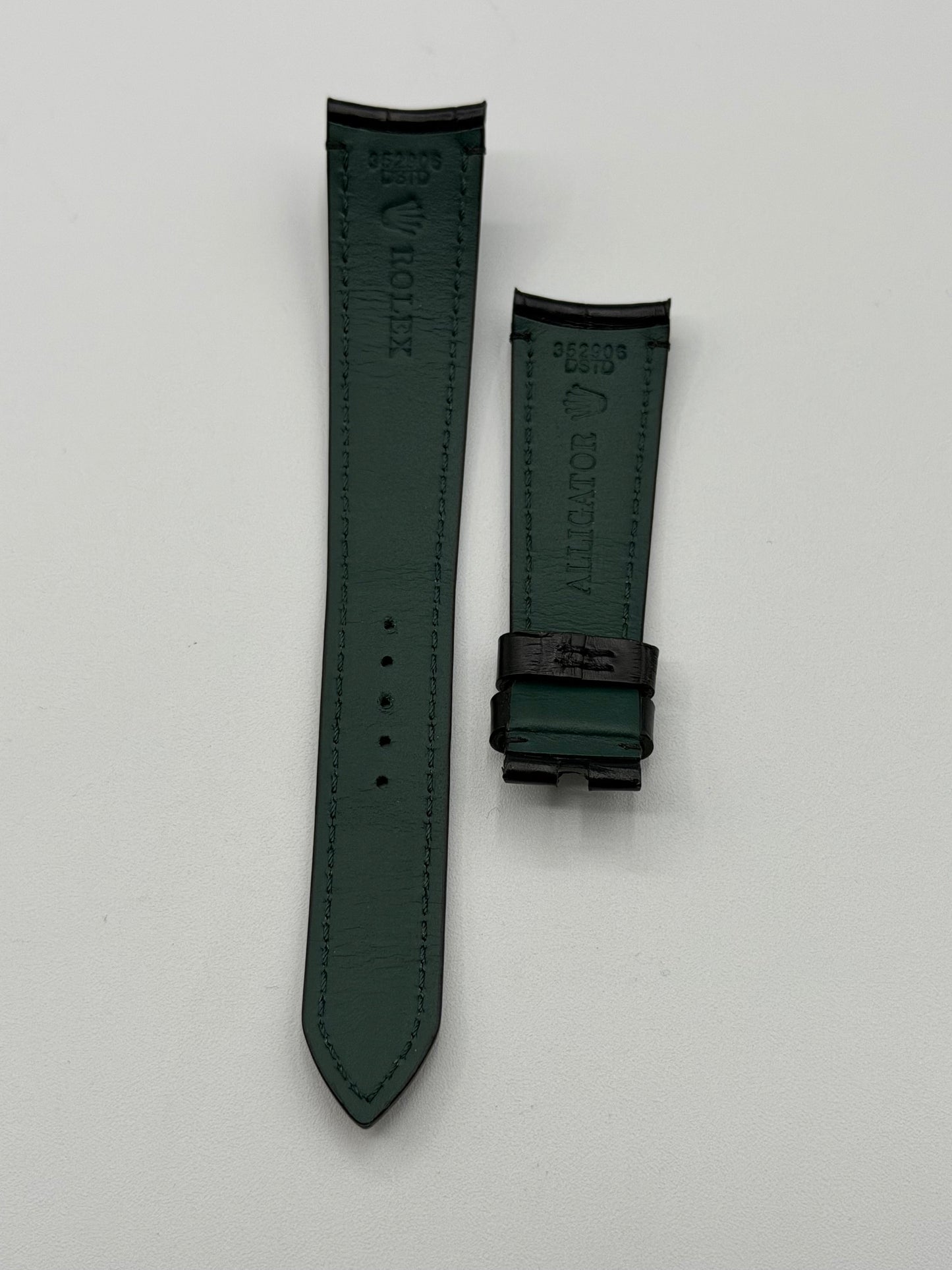 Rolex 1908 cinturino orologio alligatore nero black alligator strap 20/16mm
