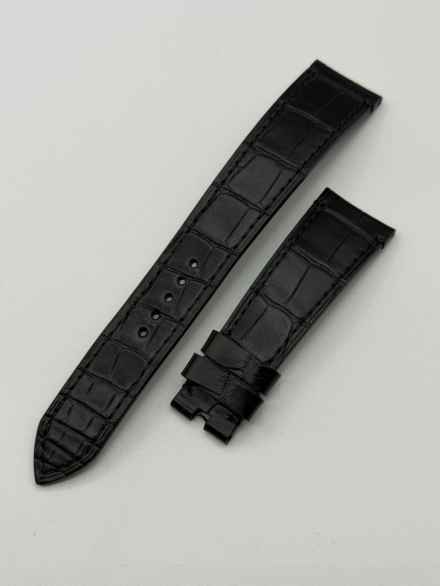 Rolex 1908 cinturino orologio alligatore nero black alligator strap 20/16mm