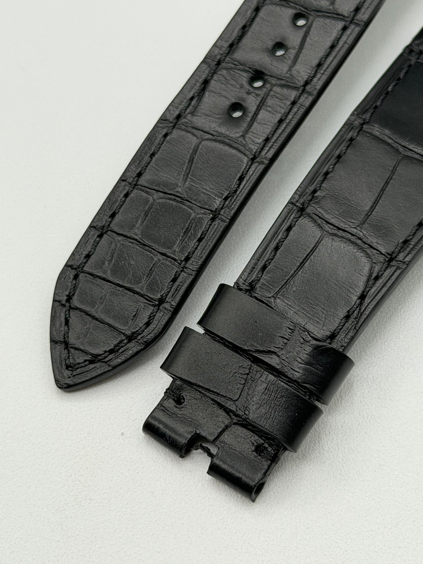 Rolex 1908 cinturino orologio alligatore nero black alligator strap 20/16mm