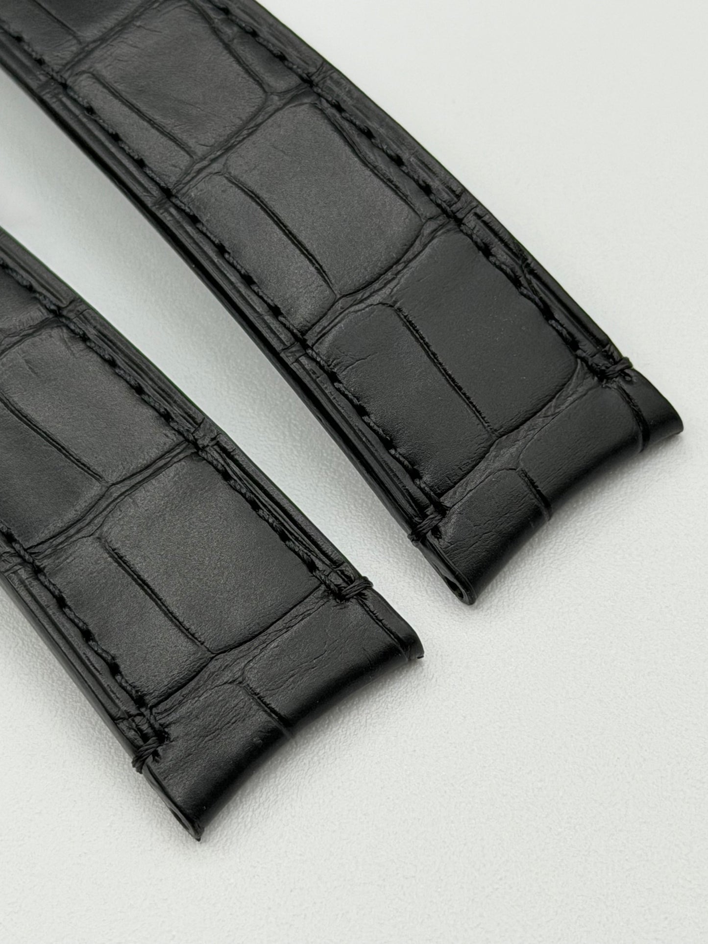 Rolex 1908 cinturino orologio alligatore nero black alligator strap 20/16mm