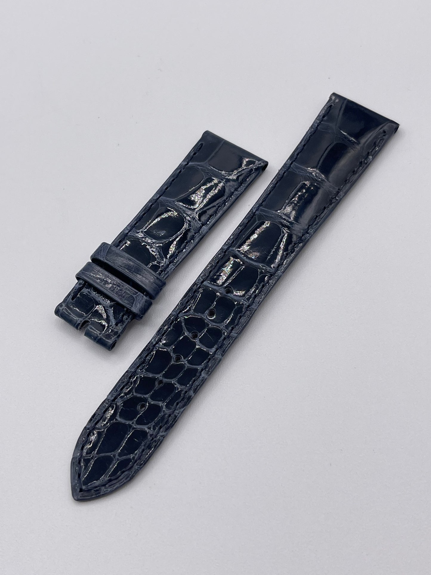Patek Philippe Golden Ellipse cinturino alligatore blue alligator strap 21/15mm