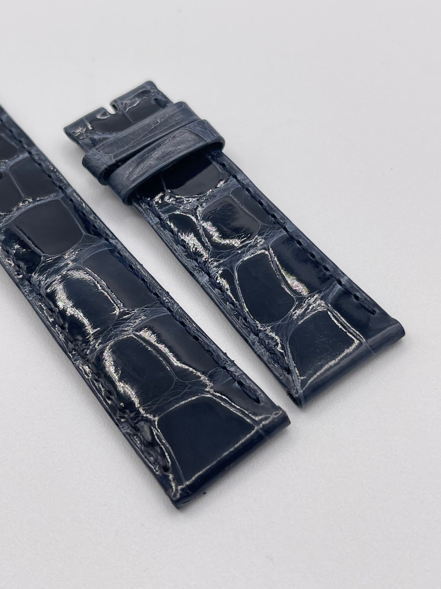 Patek Philippe Golden Ellipse cinturino alligatore blue alligator strap 21/15mm