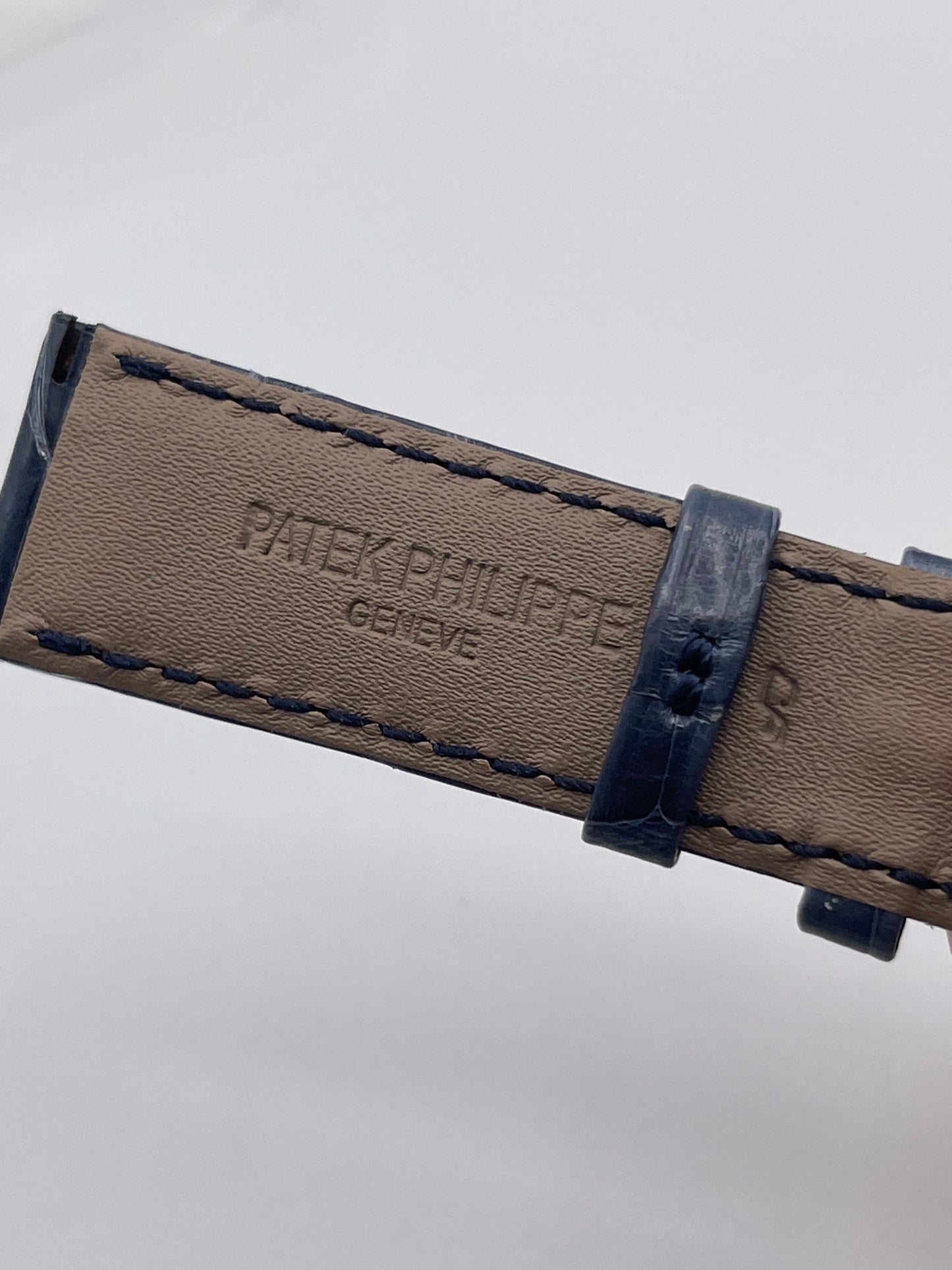 Patek Philippe Golden Ellipse cinturino alligatore blue alligator strap 21/15mm