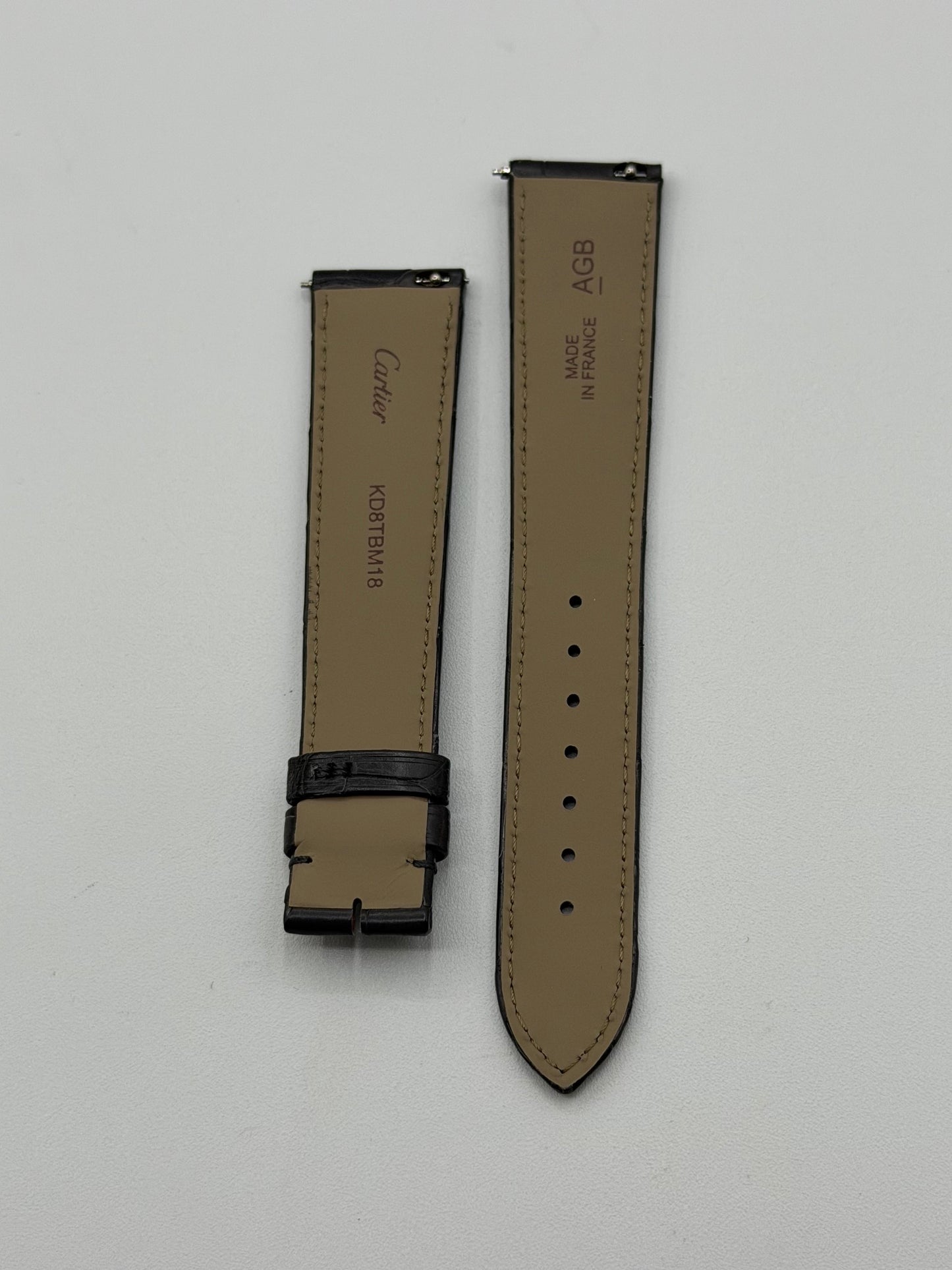Cartier Tank cinturino alligatore grigio grey alligator KD8TBM18 19/16mm