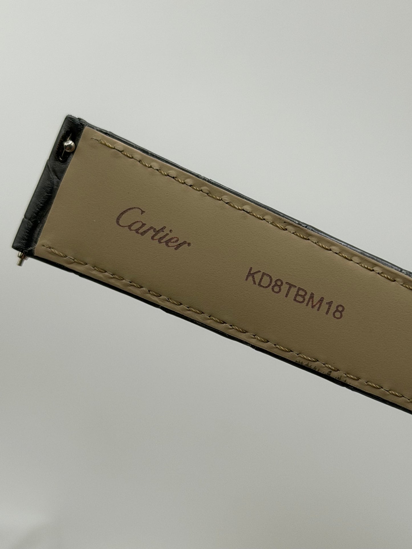 Cartier Tank cinturino alligatore grigio grey alligator KD8TBM18 19/16mm