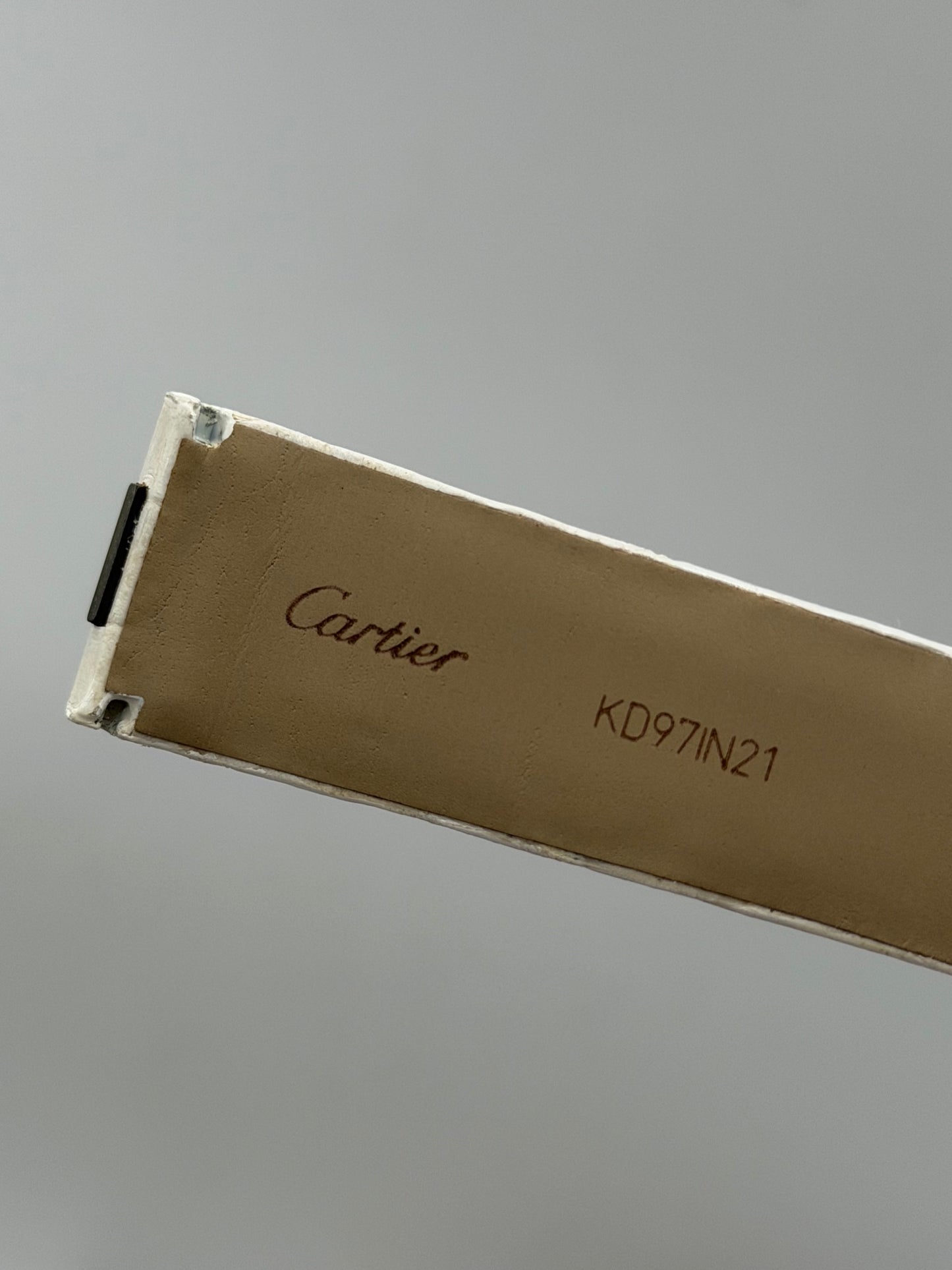 Cartier Santos Dumont cinturino alligatore bianco white KD97IN21 21/18mm