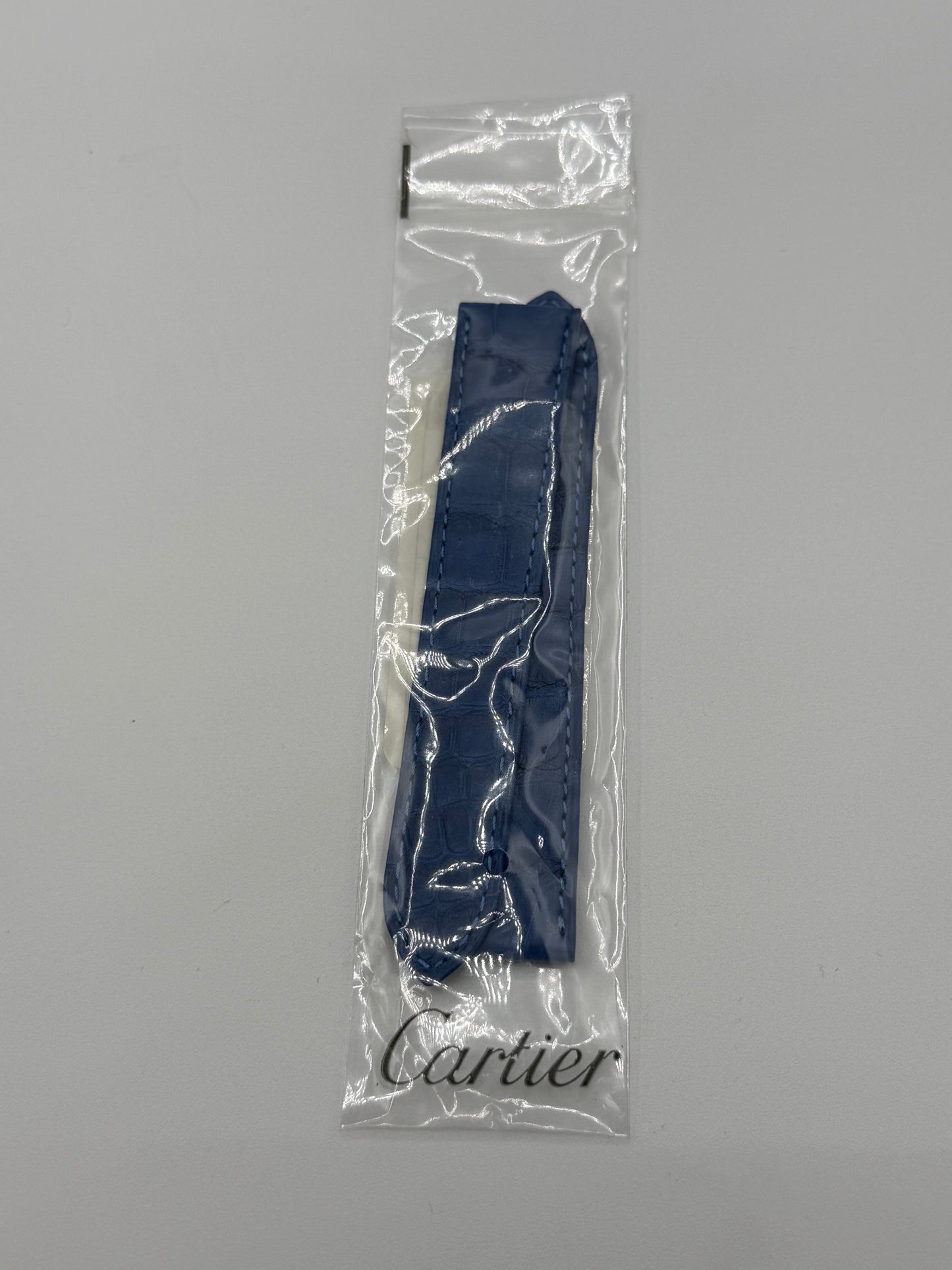 Cartier Tank cinturino orologio pelle alligatore blu blue ref.KD98JJ77 21/18mm