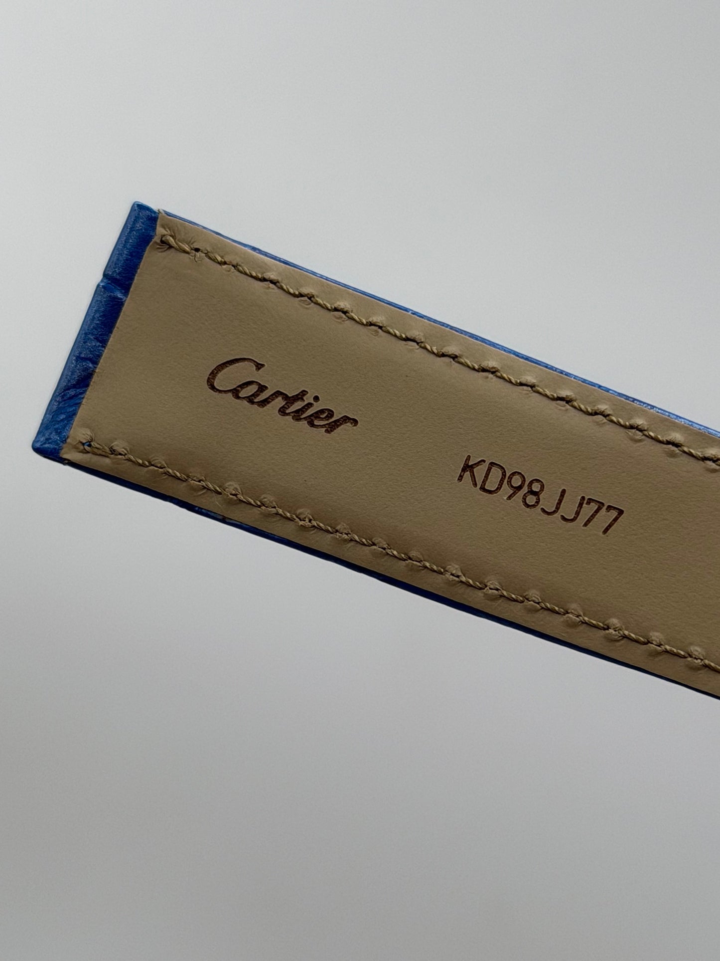 Cartier Tank cinturino orologio pelle alligatore blu blue ref.KD98JJ77 21/18mm