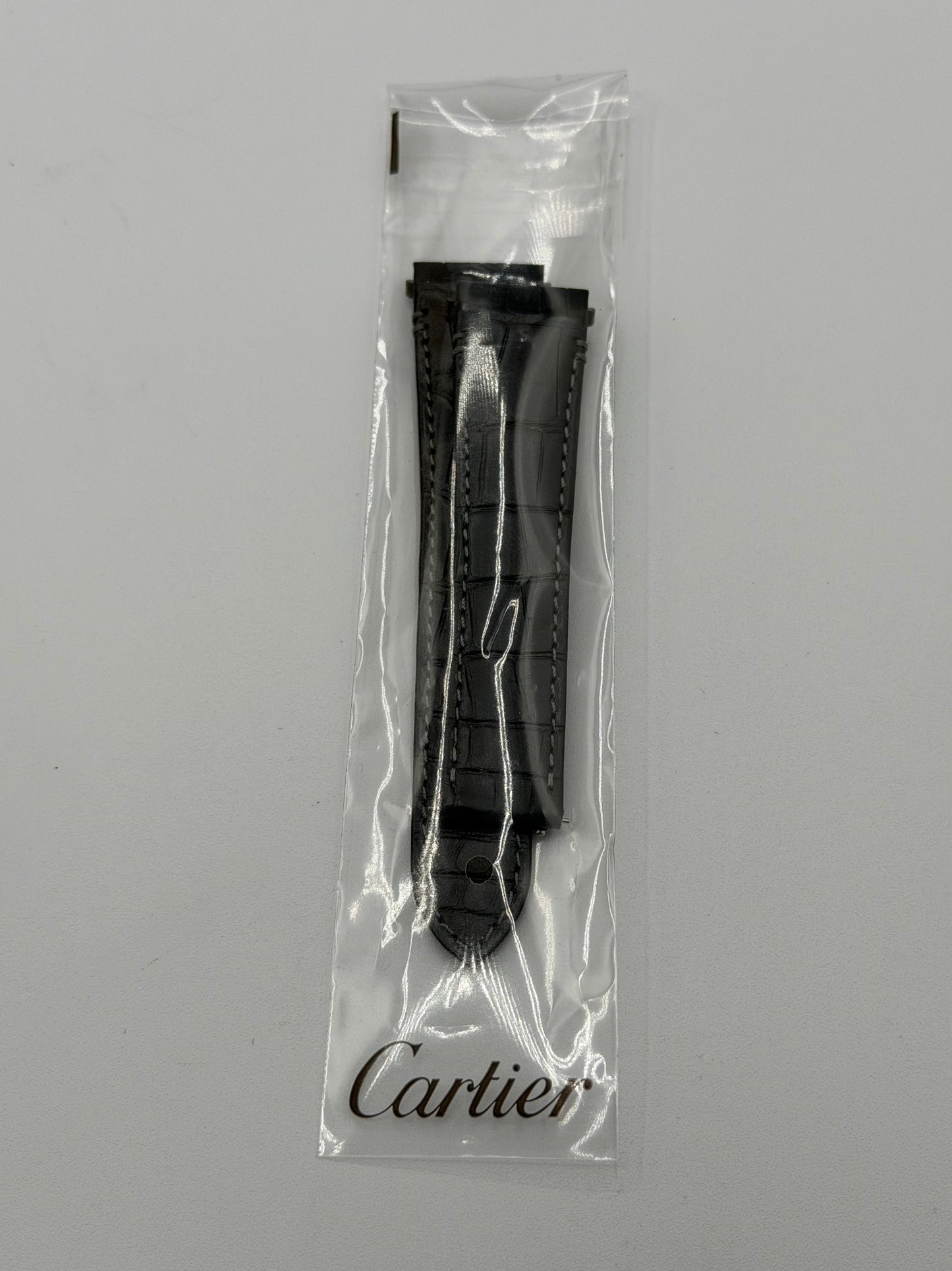 Cartier Santos cinturino orologio pelle alligatore grigio grey KDAULABY 21/18mm