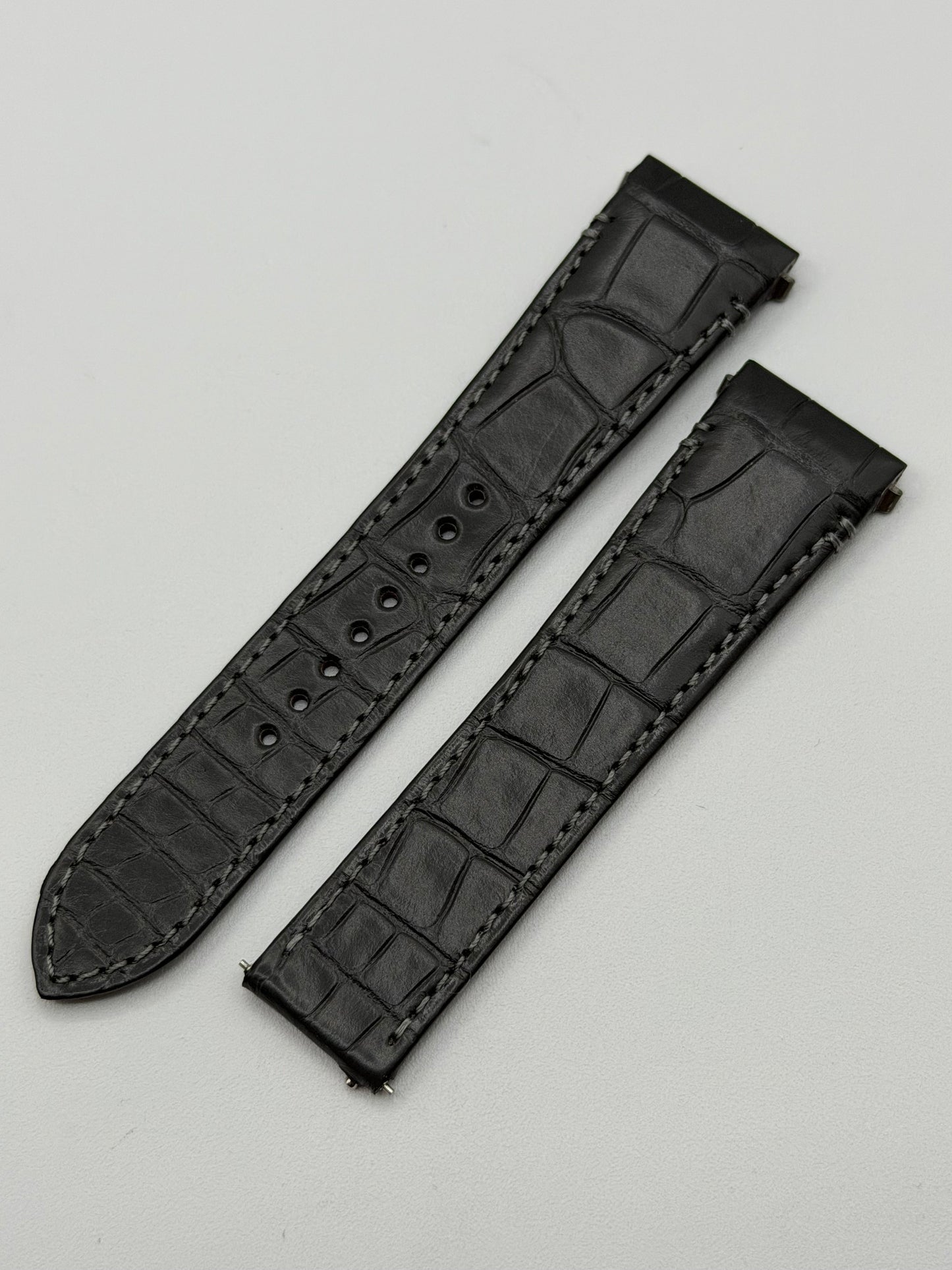 Cartier Santos cinturino orologio pelle alligatore grigio grey KDAULABY 21/18mm