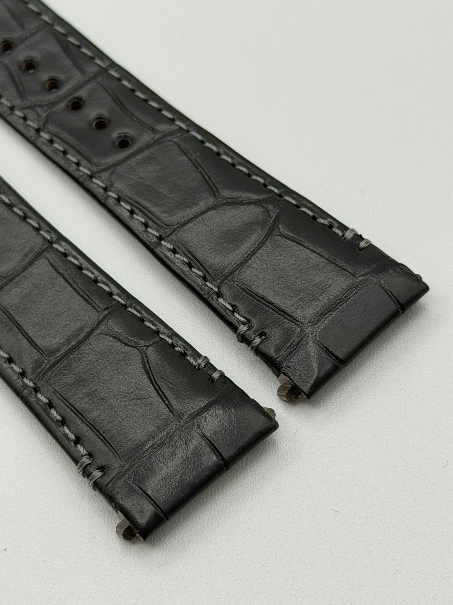 Cartier Santos cinturino orologio pelle alligatore grigio grey KDAULABY 21/18mm