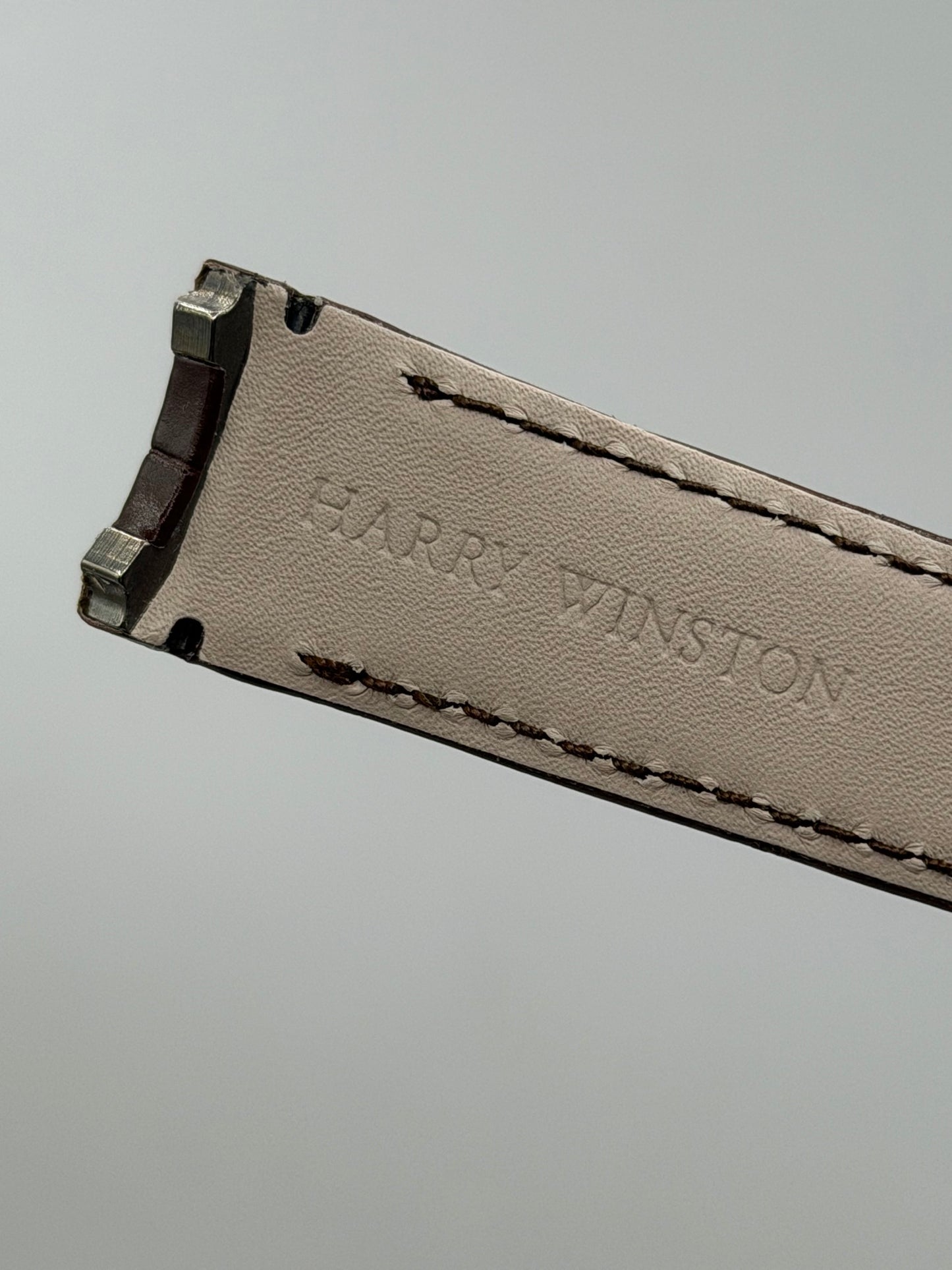 Harry Winston Midnight cinturino alligatore marrone brown strap 20/18mm