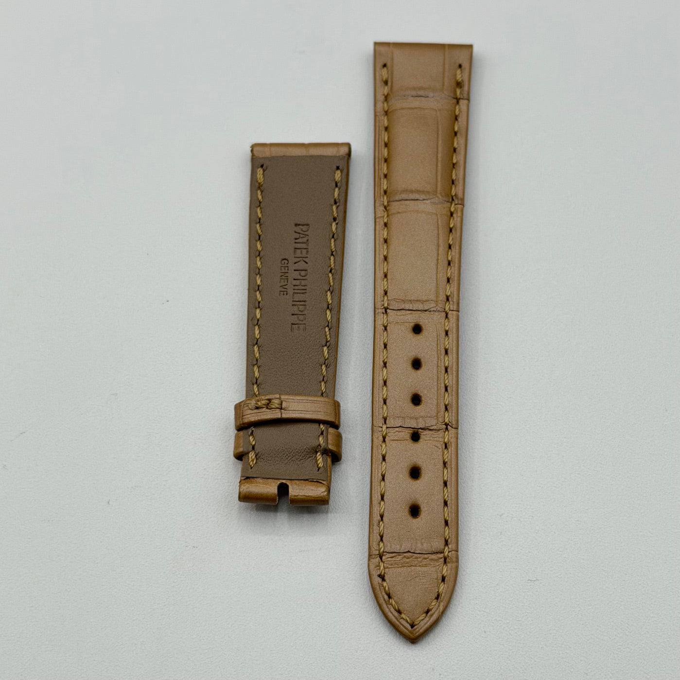 Patek Philippe cinturino alligatore beige alligator strap 17/14mm