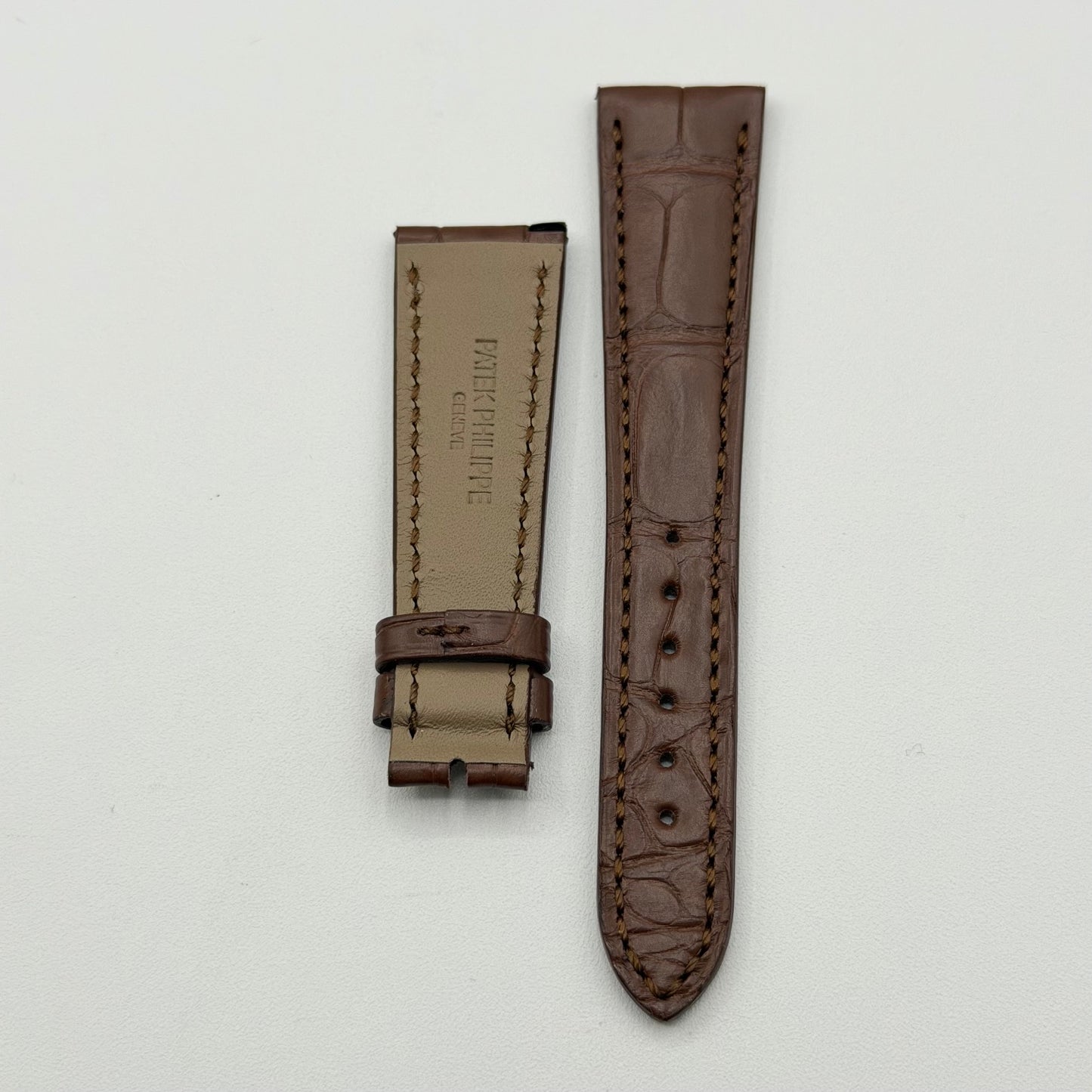 Patek Philippe cinturino alligatore marrone brown alligator strap 19/14mm