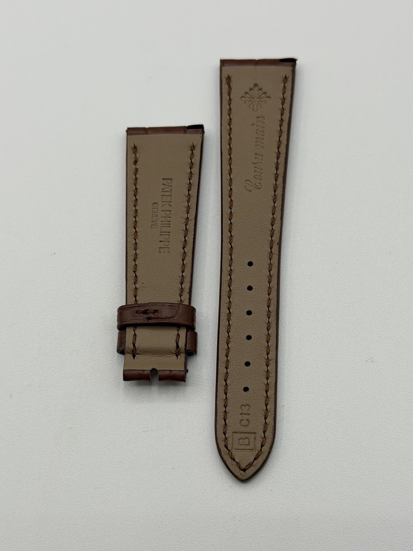 Patek Philippe cinturino alligatore marrone brown alligator strap 19/14mm