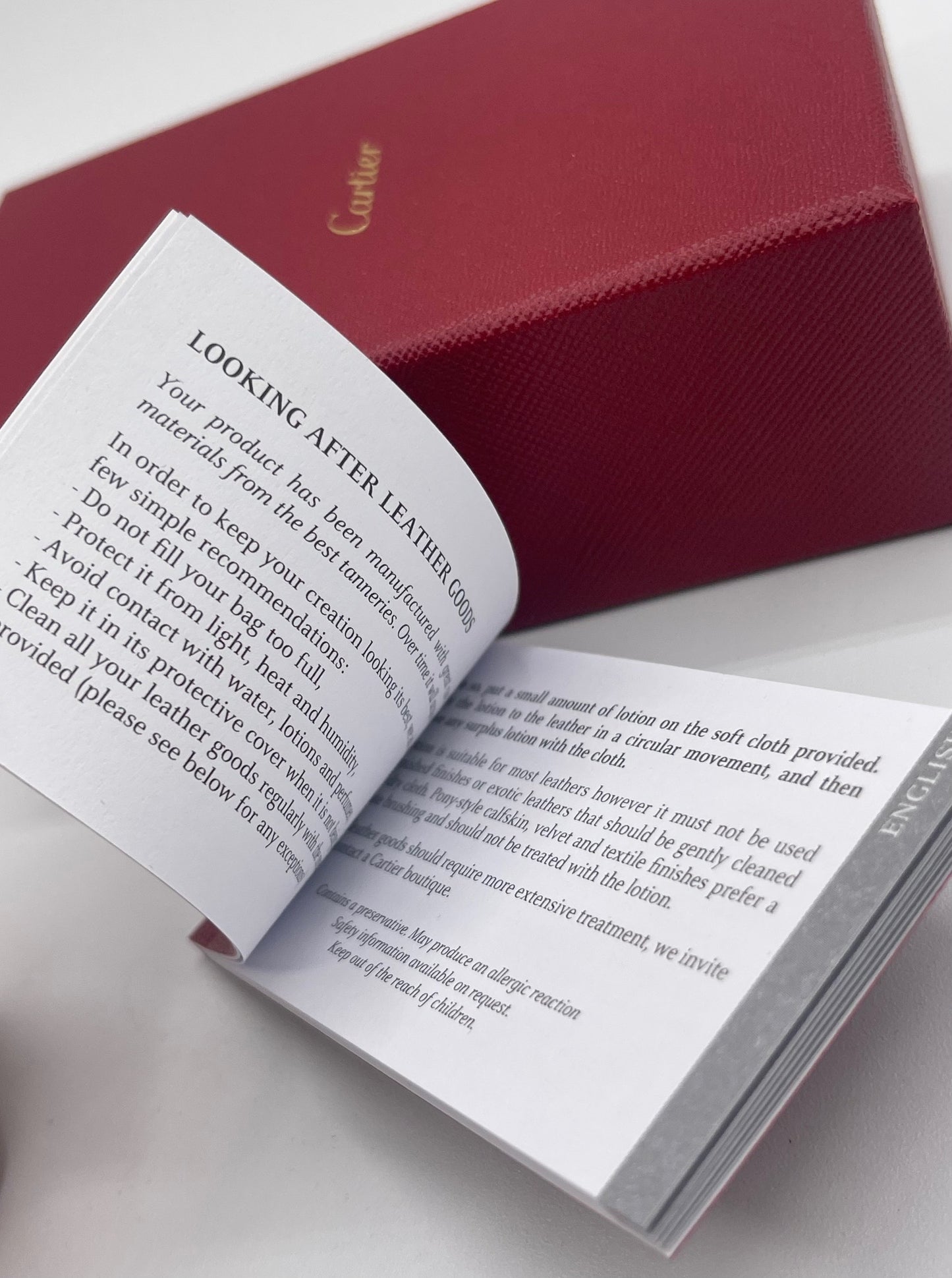 Cartier kit pulizia pellami leather maintenance kit