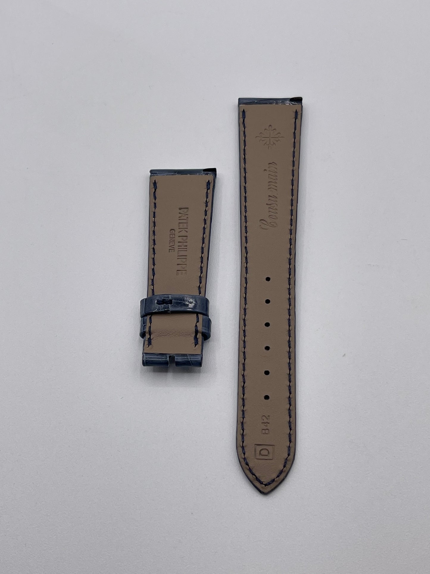 Patek Philippe cinturino alligatore blu blue alligator strap 20/16mm