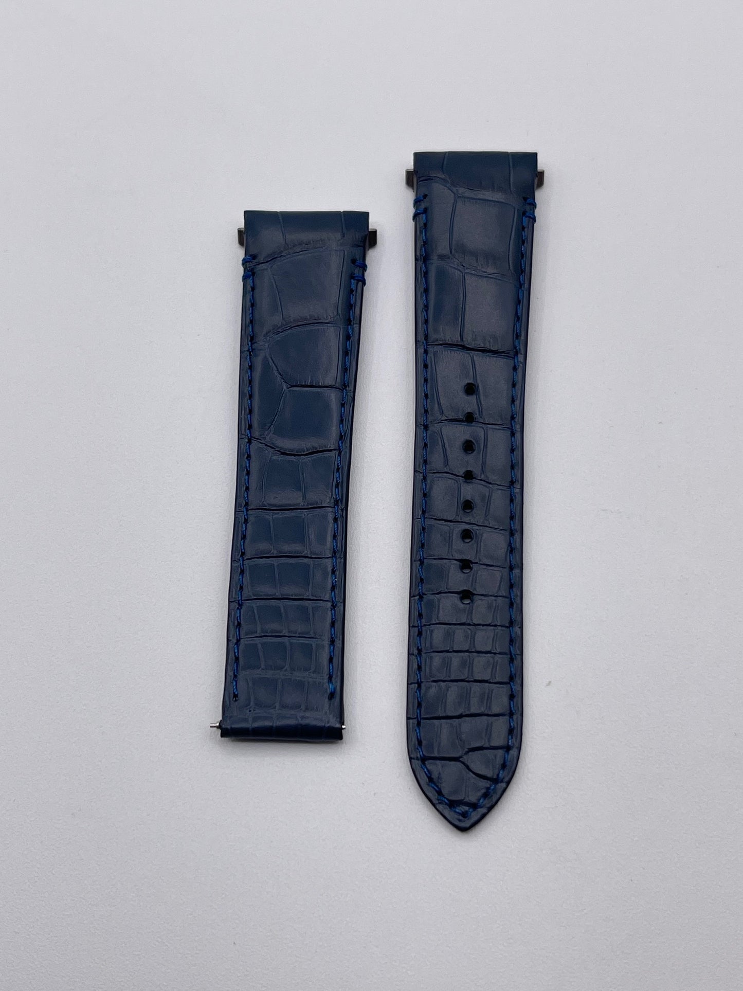 Cartier Santos Watch Strap Blue Alligator Leather KDAULABU 21/18mm