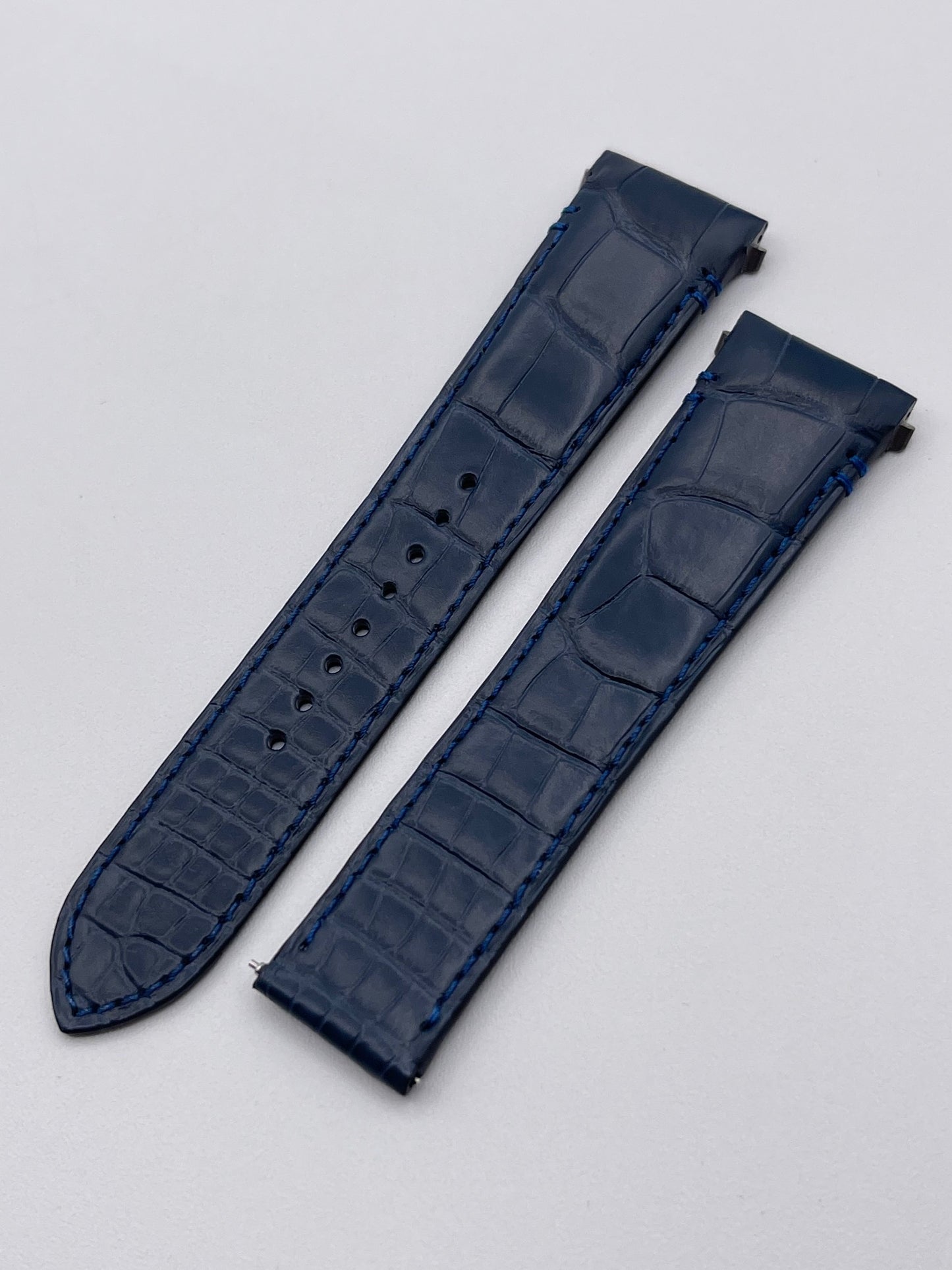 Cartier Santos Watch Strap Blue Alligator Leather KDAULABU 21/18mm