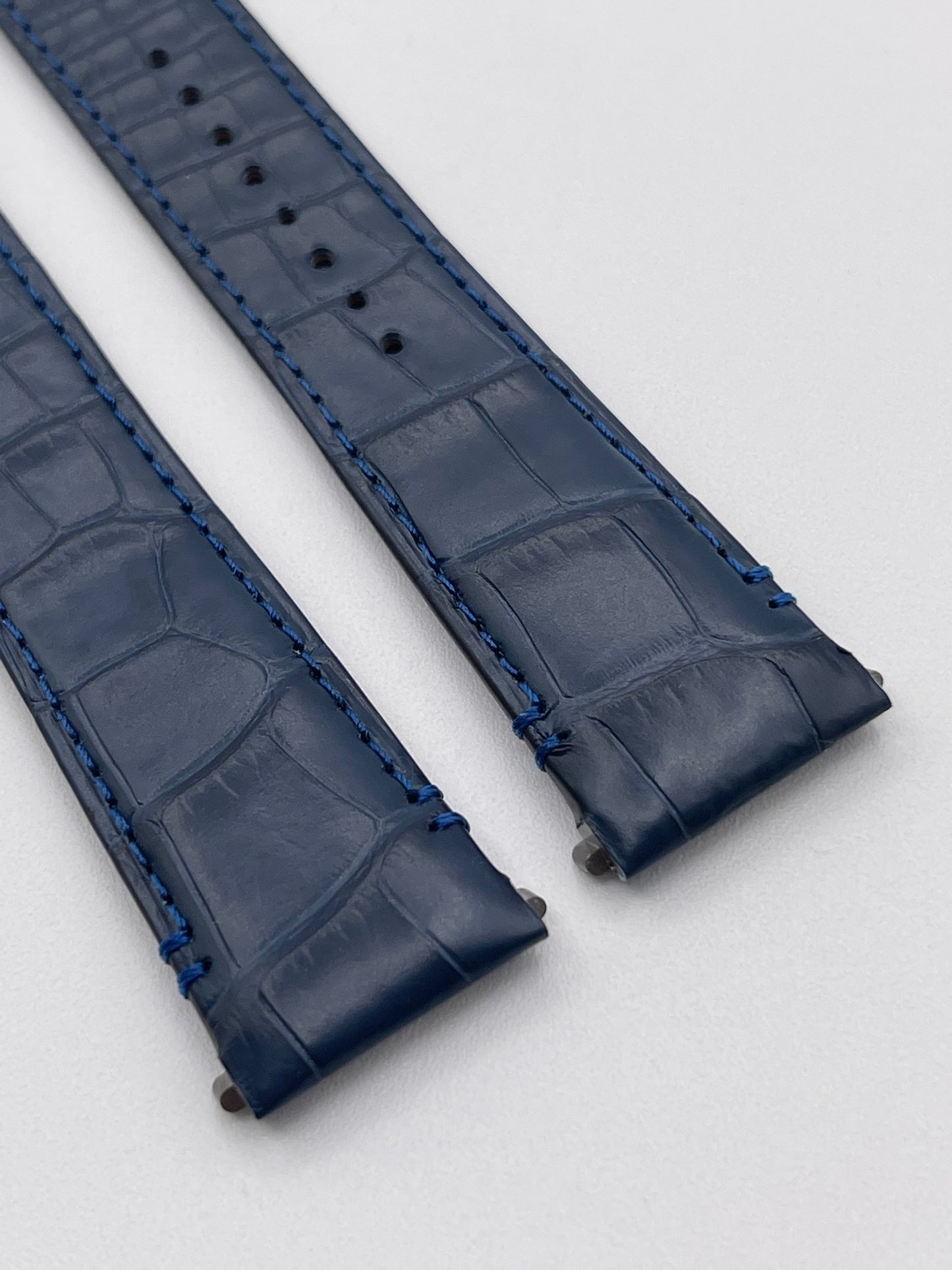 Cartier Santos Watch Strap Blue Alligator Leather KDAULABU 21/18mm