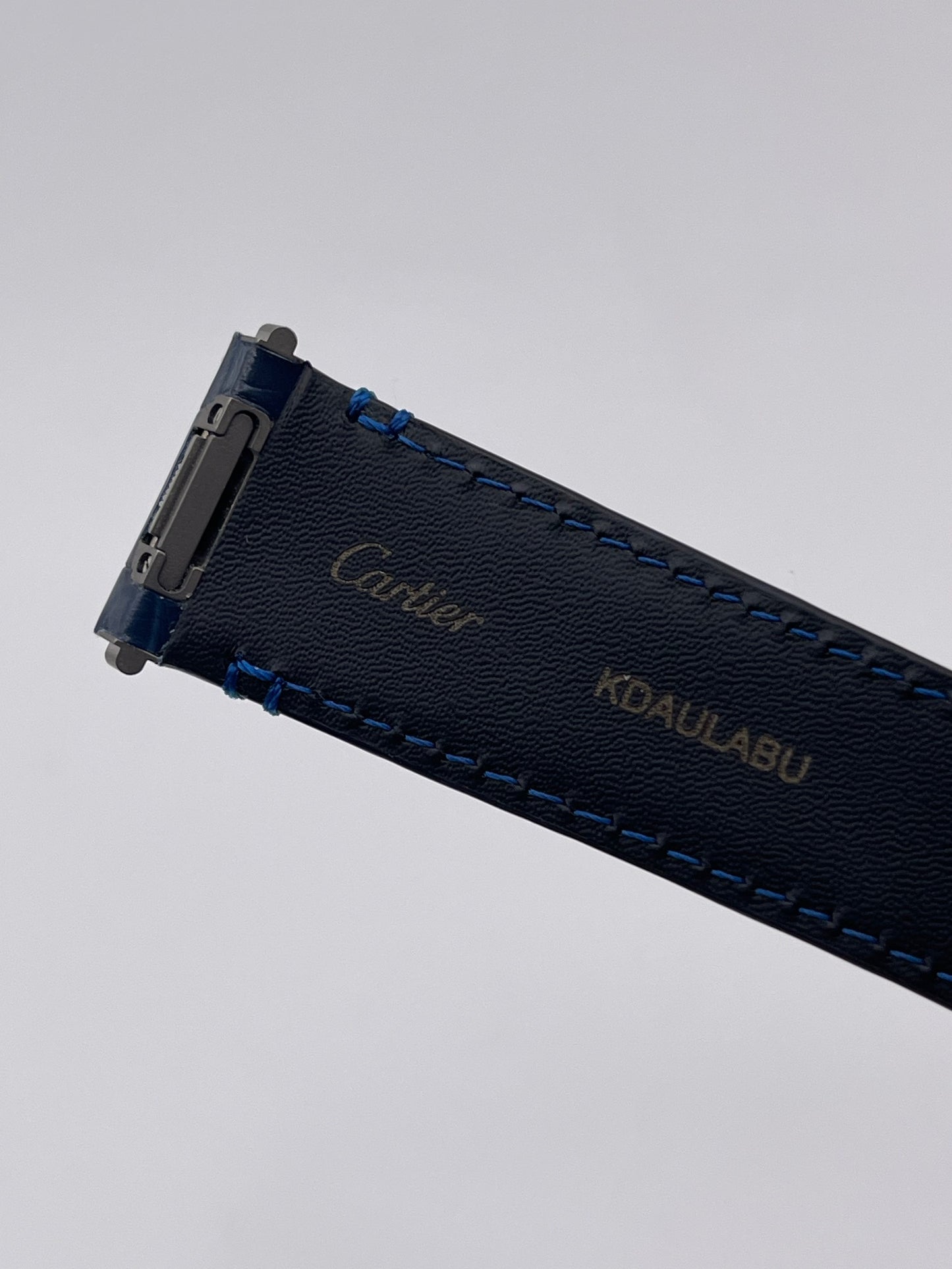 Cartier Santos Watch Strap Blue Alligator Leather KDAULABU 21/18mm