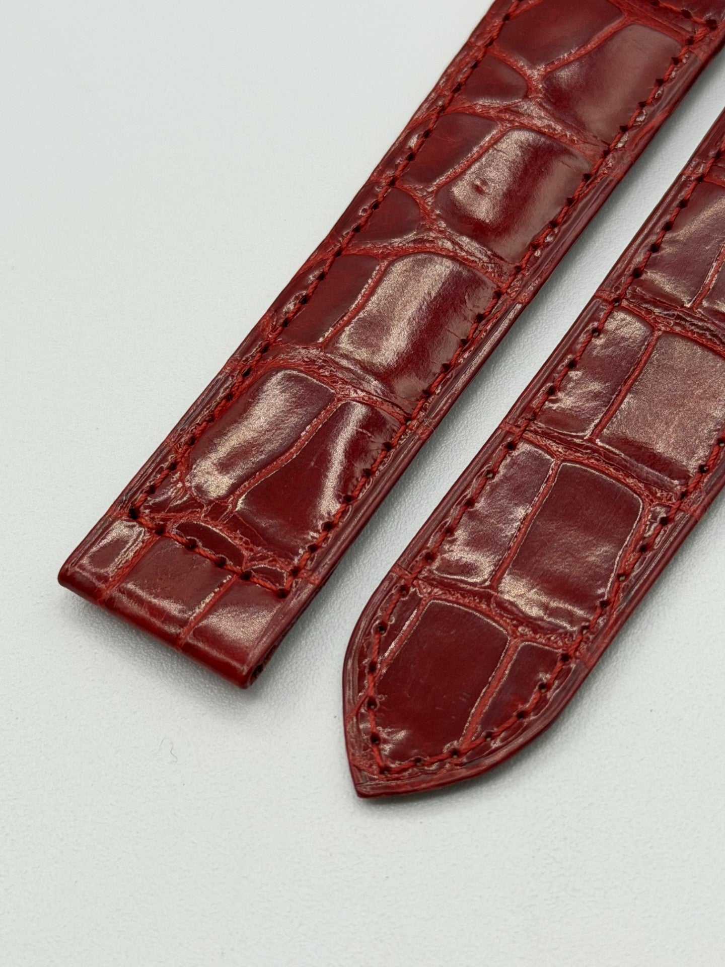 Cartier Pasha cinturino orologio pelle alligatore rosso KD22CR04 20/18mm