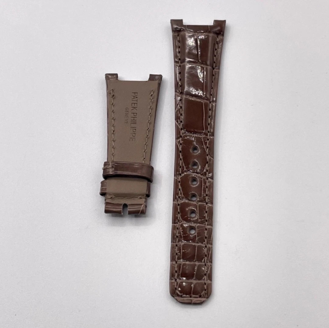 Patek Philippe Nautilus lady cinturino alligatore tortora taupe strap 21/14mm