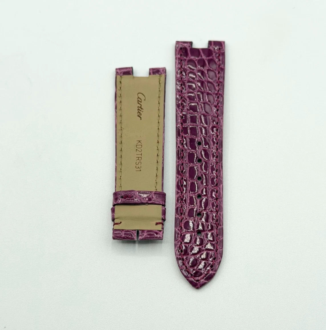 Cartier Bagnoire cinturino alligatore viola purple KD2TRS31 20/18mm