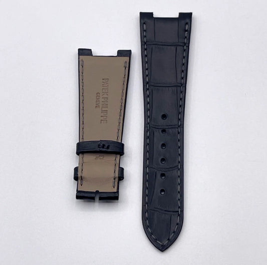 Patek Philippe Nautilus cinturino alligatore nero black alligator strap 25/18mm
