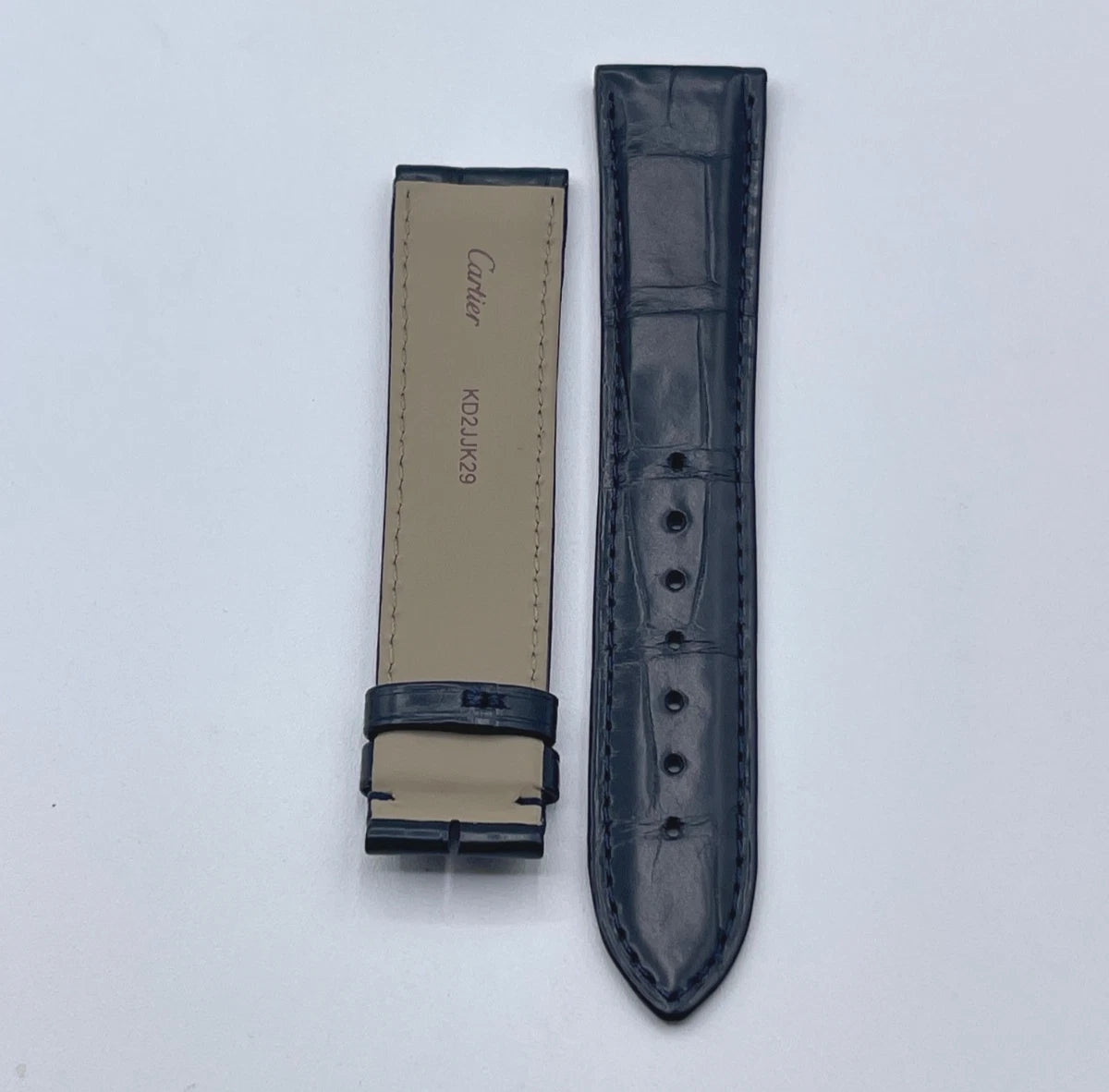 Cartier Tank Francaise cinturino orologio alligatore dark blue KD2JJK29 20/18 mm