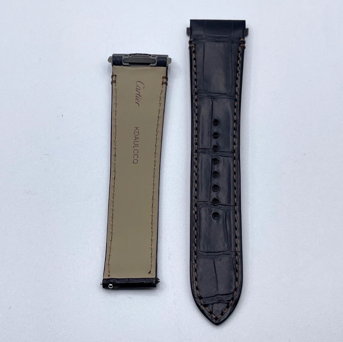 Cartier Santos cinturino orologio strap alligatore marrone KDAUKCCQ 21/18mm