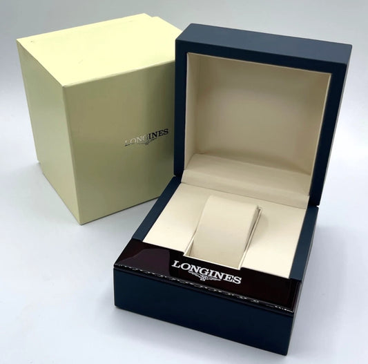 Longines scatola orologio watch box pelle blu blue leather