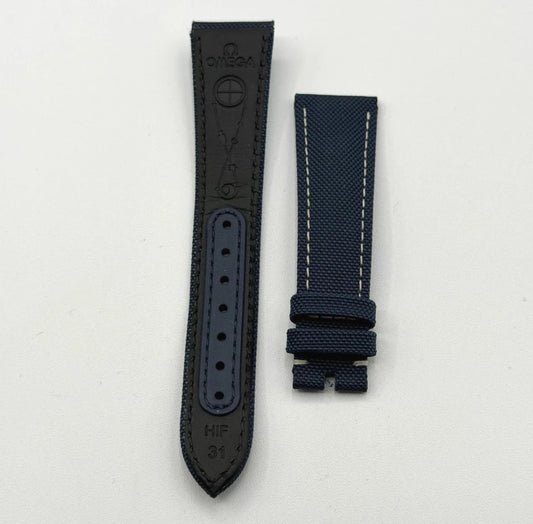 Omega Speedmaster "Snoopy" cinturino tessuto blu fabric strap 20/16 mm